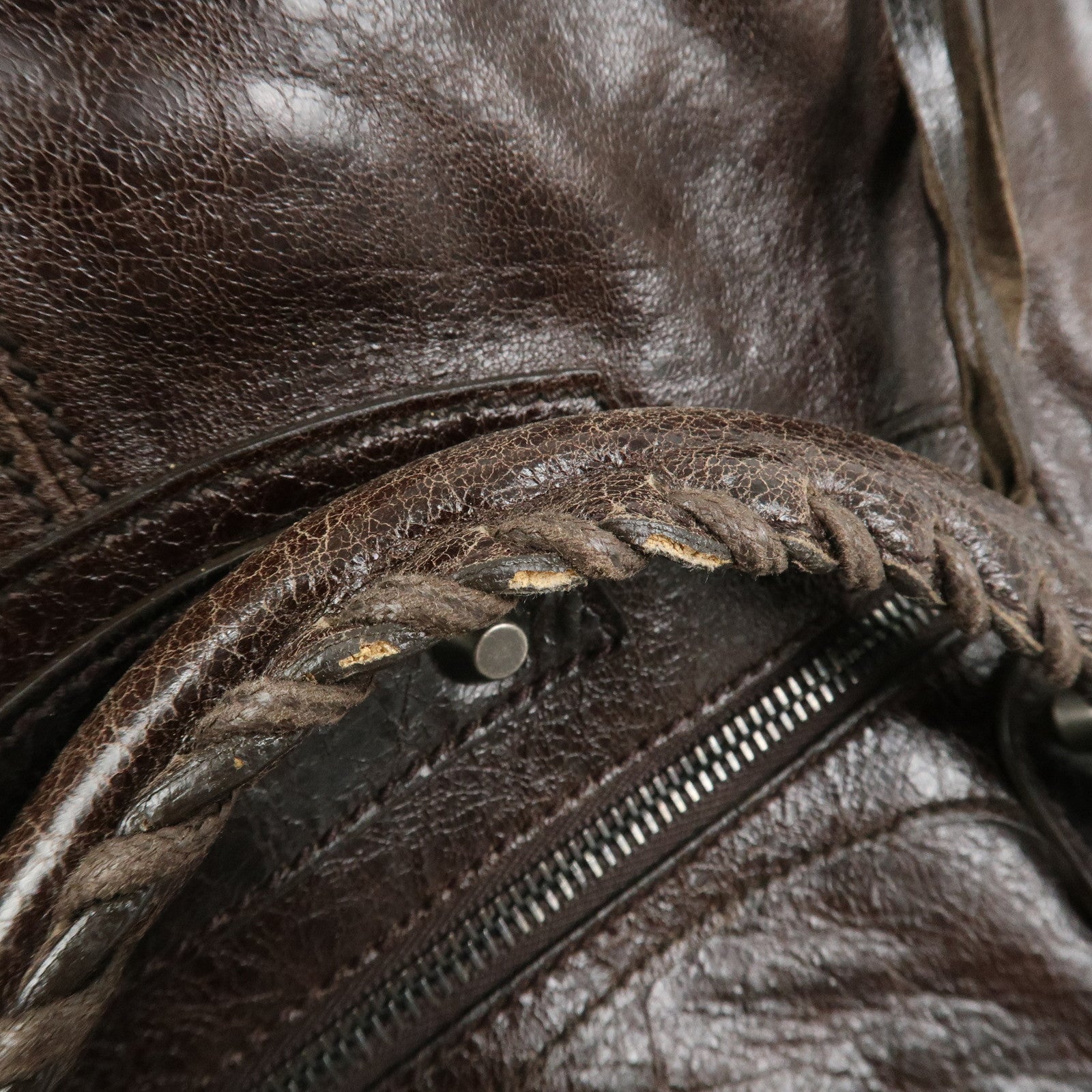 BALENCIAGA The Work Leather Tote bag Hand Bag Dark Brown 156541