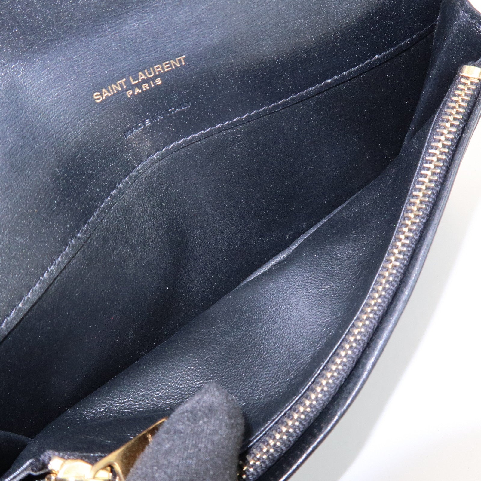 SAINT LAURENT PARIS Cassandra Leather SA Long Wallet Black 635542