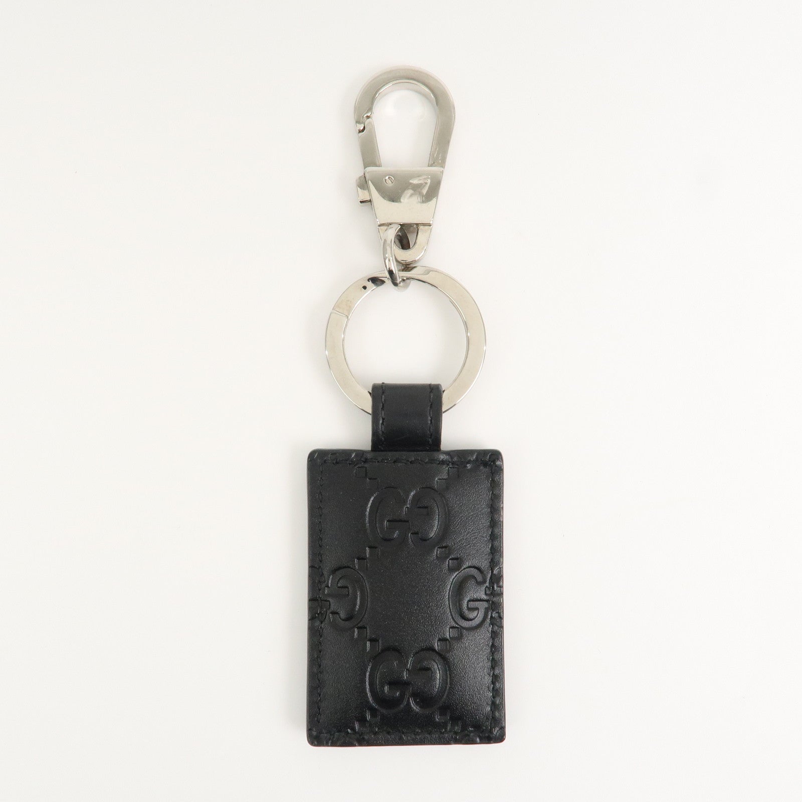 GUCCI Guccissima Dorian Leather Bag Key charm Black 479136