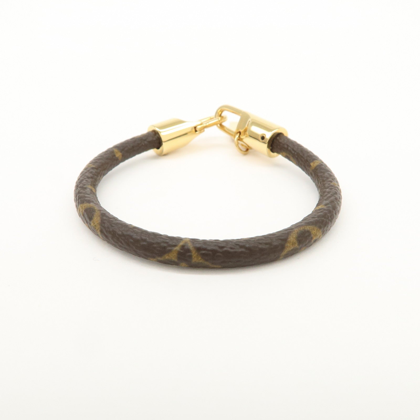 Louis Vuitton Monogram Bracelet Lock It Monogram Brown Gold M6605F Used