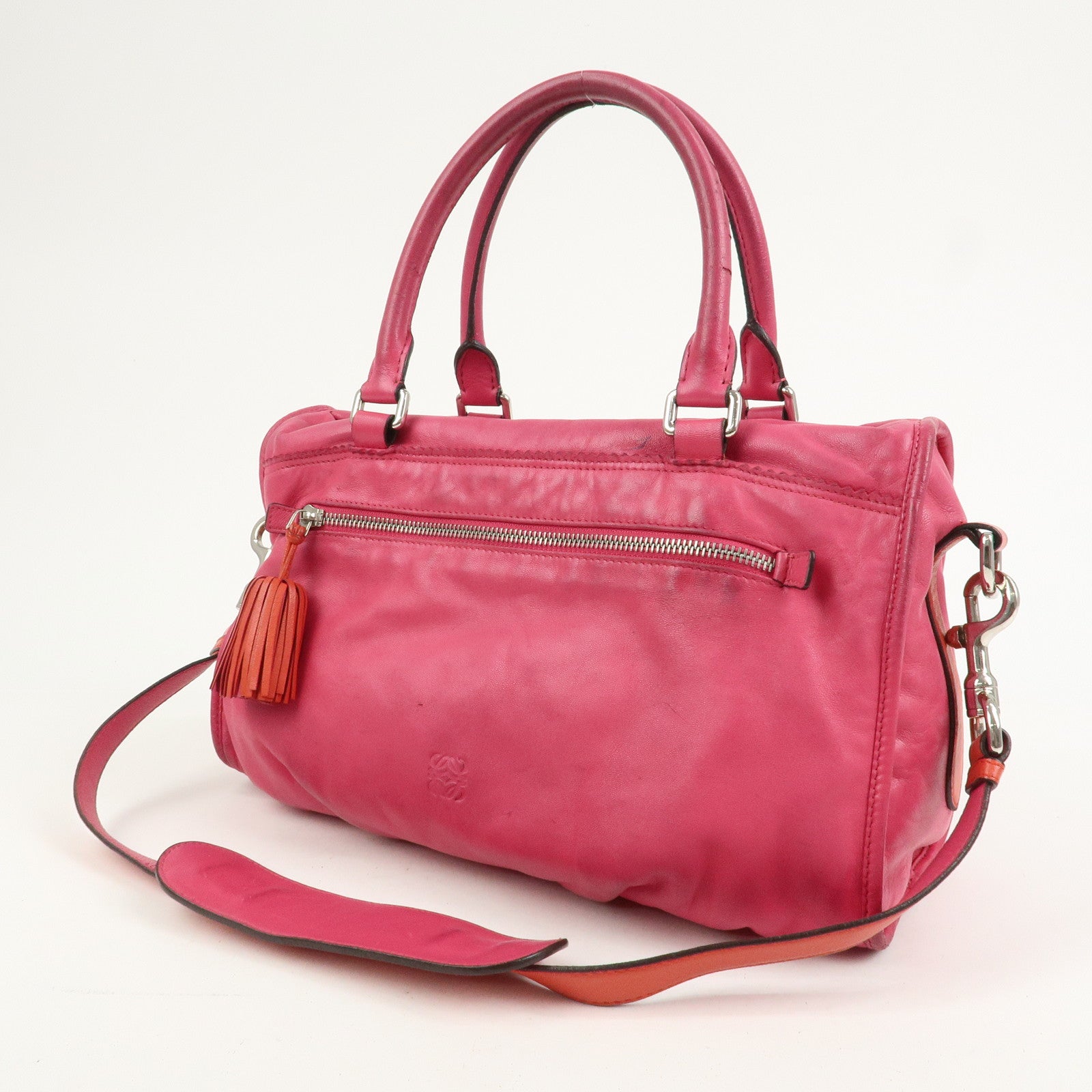 LOEWE Seville Anagram Nappa Leather 2Way Shoulder Hand Bag Pink