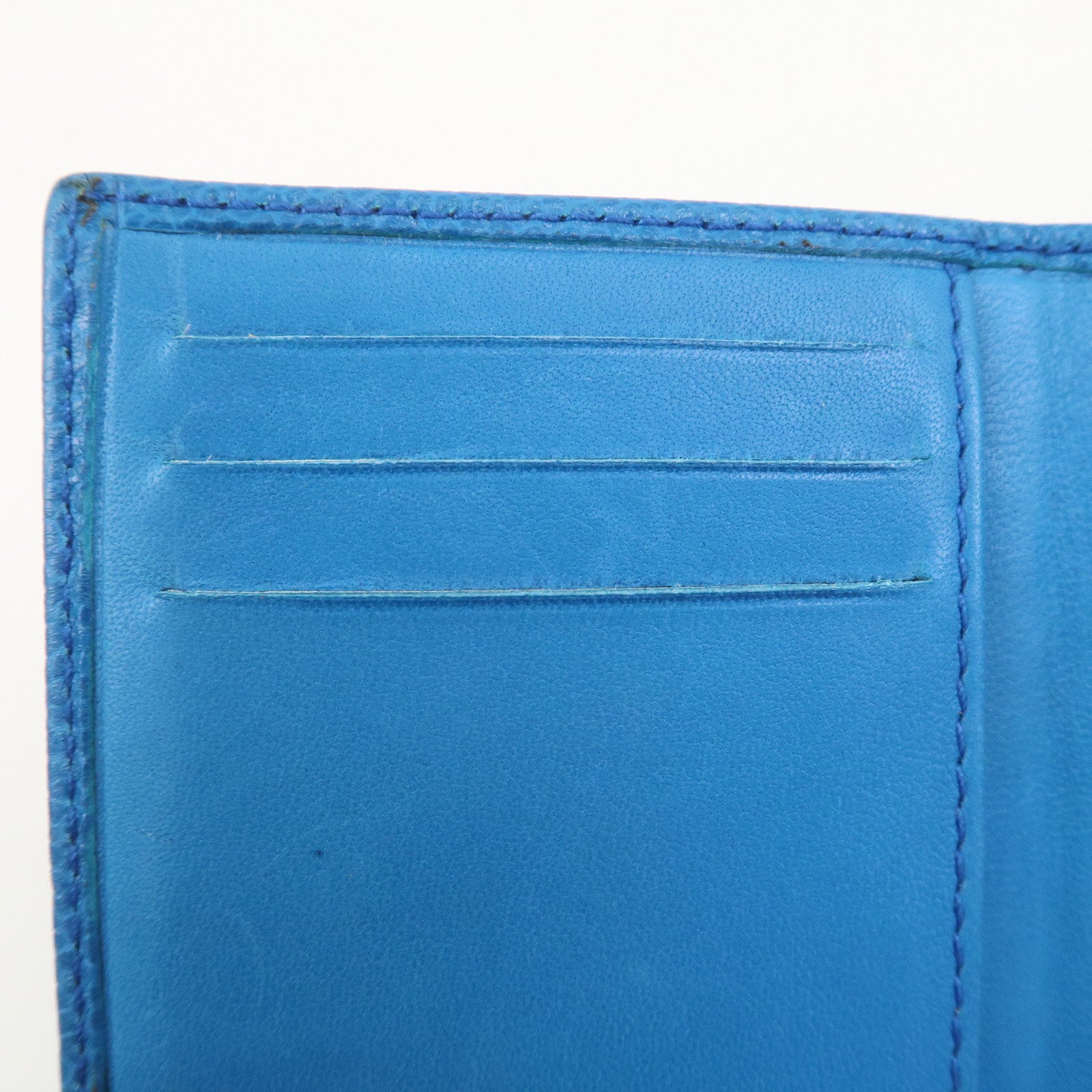 CHANEL COCO Mark Caviarskin Card Case Card Holder Blue