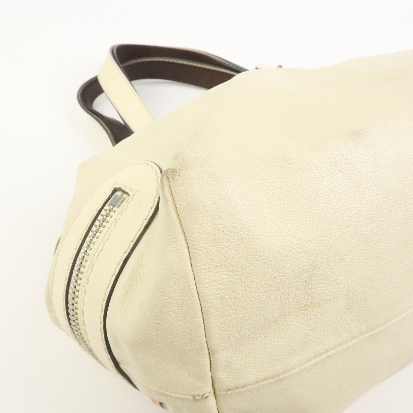 Chloe Kerala Leather Shoulder Bag Hand Bag Ivory Brown