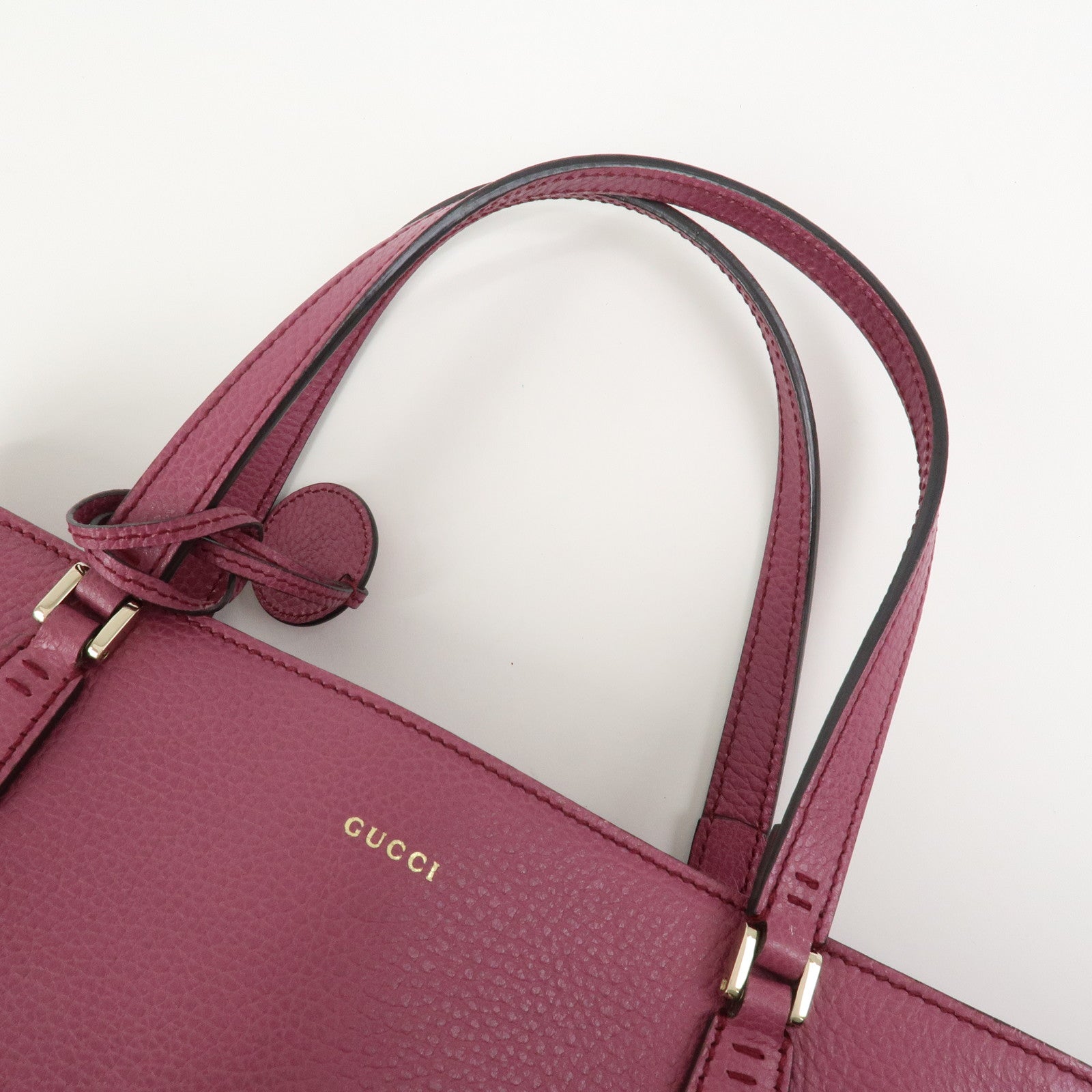 GUCCI Interlocking G Leather Tote Bag Shoulder Bag Purple 388561