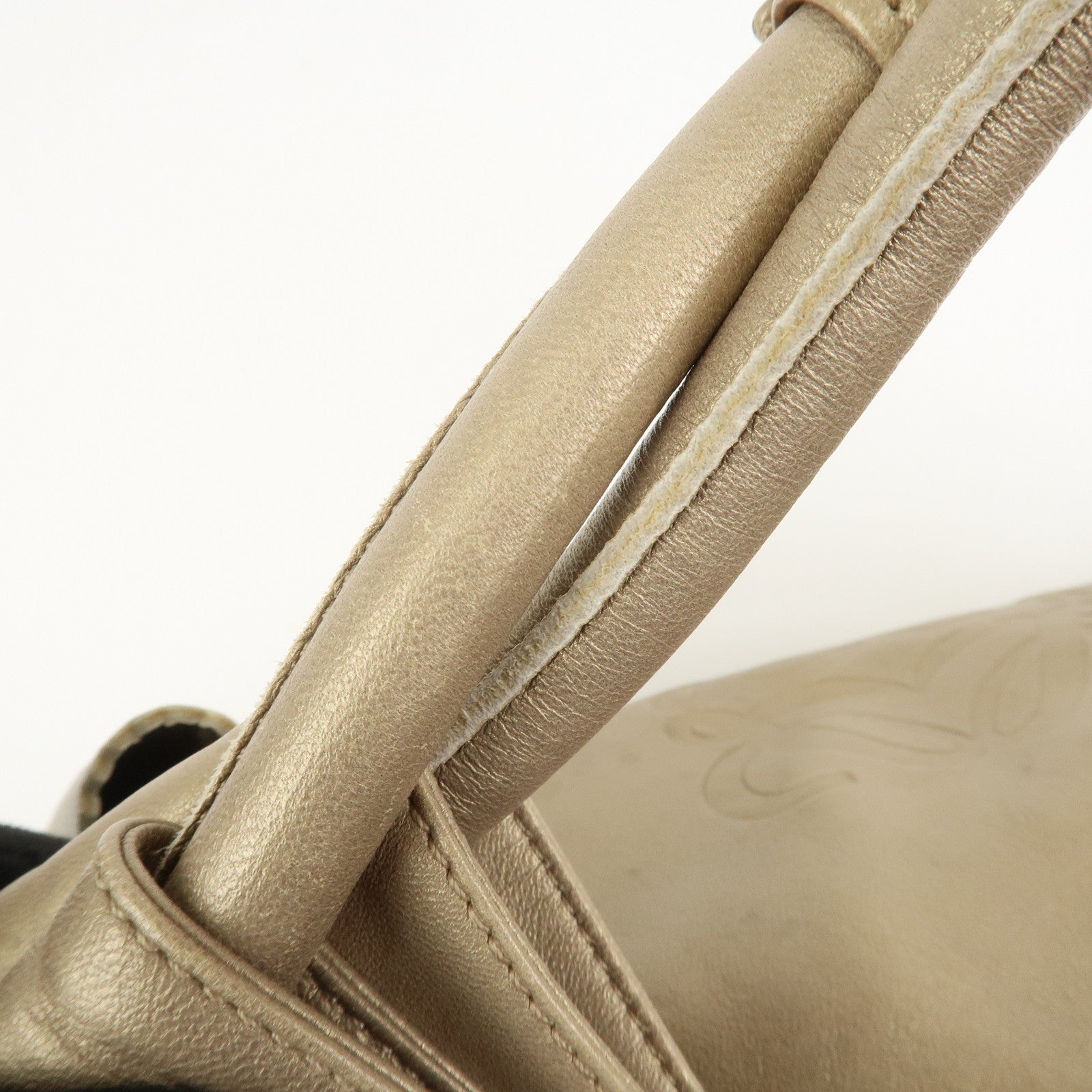 LOEWE Anagram Nappa Aire Leather Hand Bag Tote Bag Gold