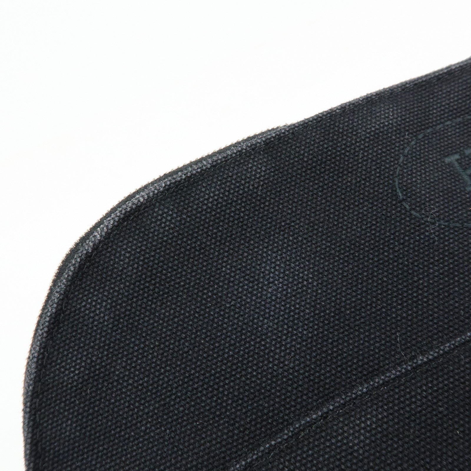 HERMES Bolide MM Cotton Leather Cosmetic Pouch Black Beige