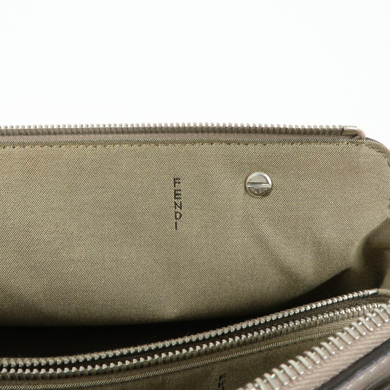 FENDI Bay The Way Leather 2Way Bag Shoulder Bag Greige 8BL124