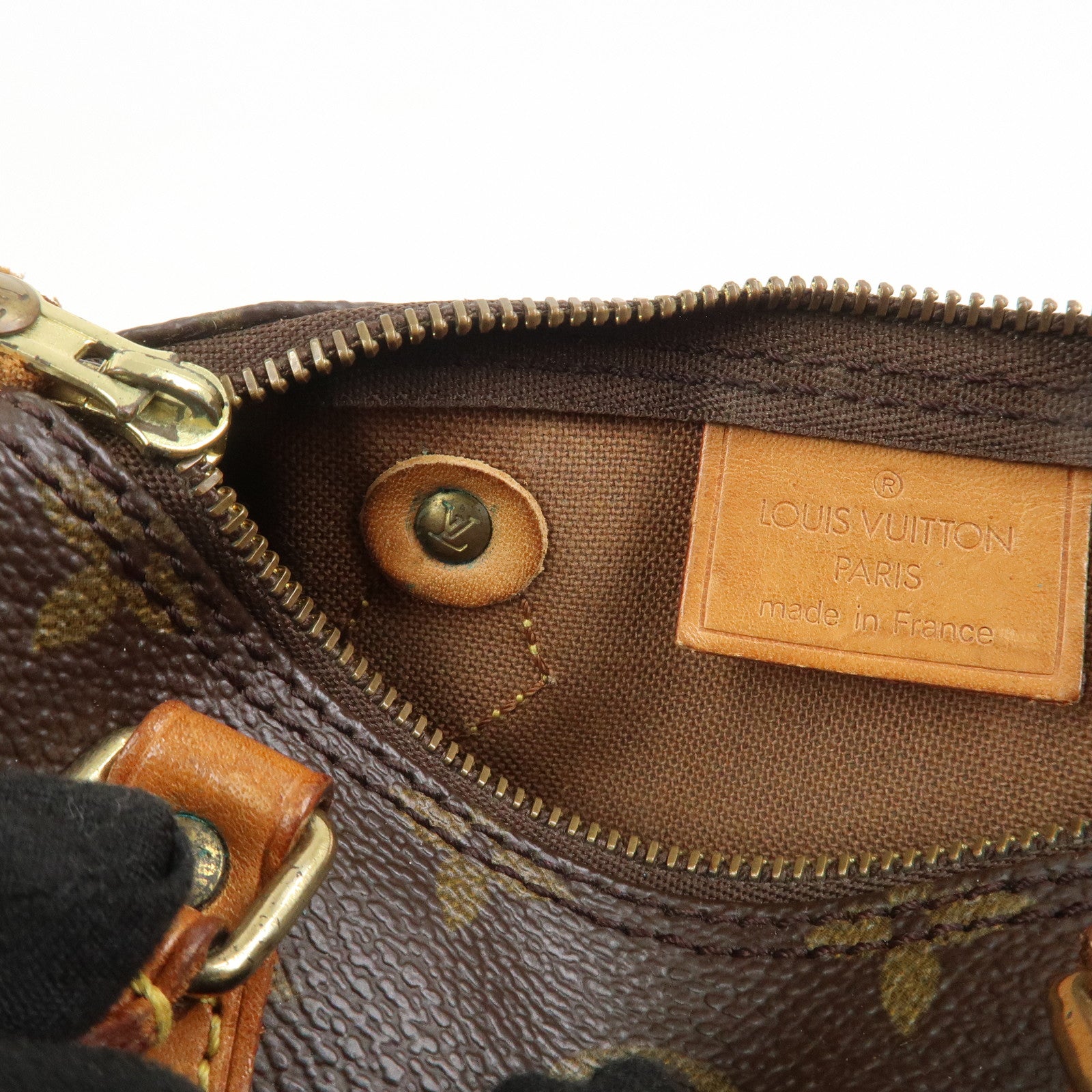 Louis Vuitton Monogram Mini Speedy Hand Bag Brown M41534