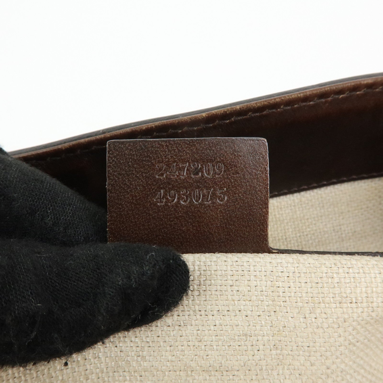 GUCCI Gucci Craft GG Canvas Leather Tote Bag Beige Brown 247209