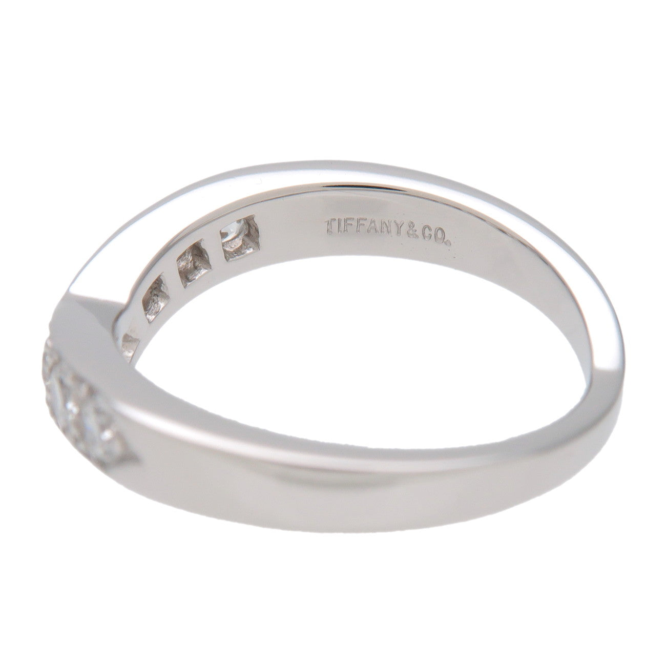 Tiffany & Co V Band Diamond Ring PT950 Platinum US5 EU49 HK10