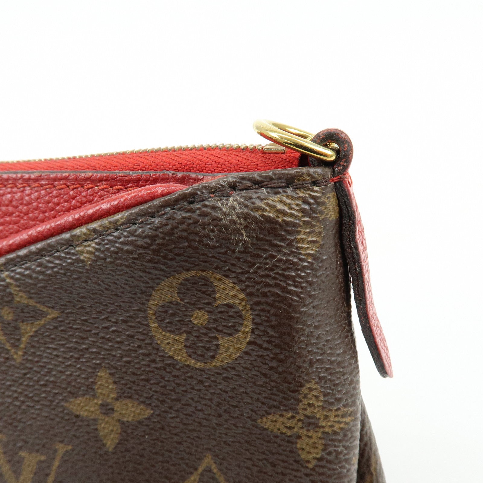 Louis Vuitton Monogram Pallas 2Way Chain Bag Clutch Cerise M41638