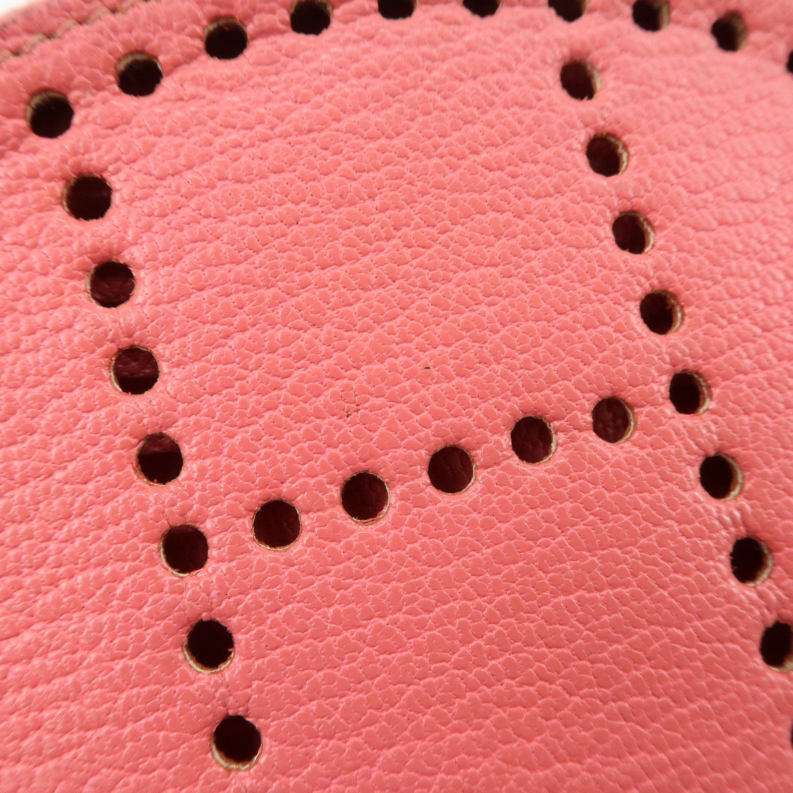 HERMES Leather Evelyne Coin Case P Engraved Rose Azalee Silver HDW