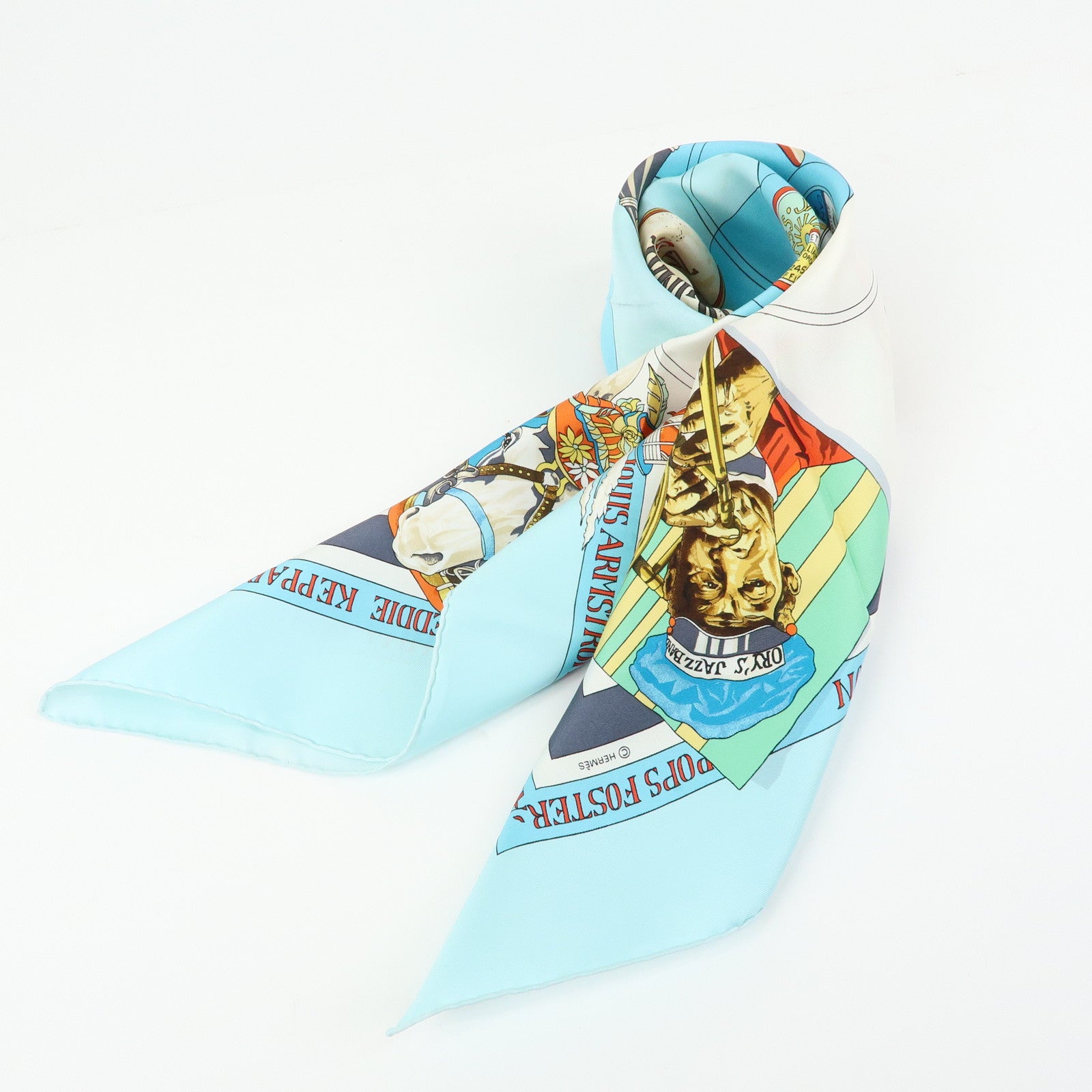 HERMES Carre90 Silk 100% Scarf ORIGINAL NEW ORLEANS CREOLE JAZZ1923