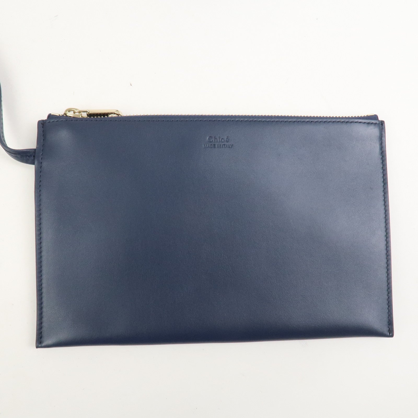 Chloe Kamilla Canvas Leather Tote Bag Shoulder Bag Navy Multicolor