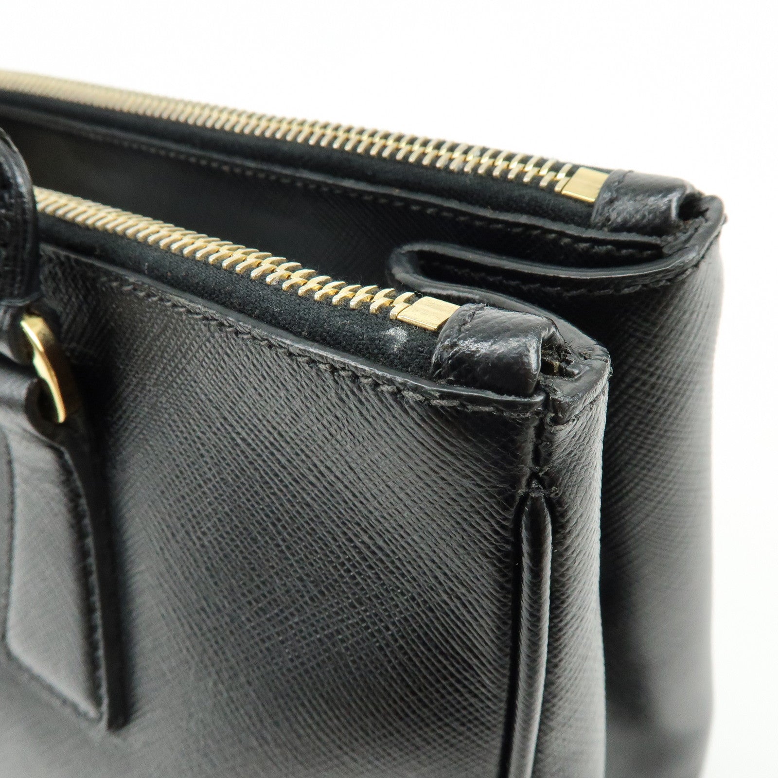 PRADA Traingle Logo Galleria Saffiano Leather 2Way Hand Bag 1BA863