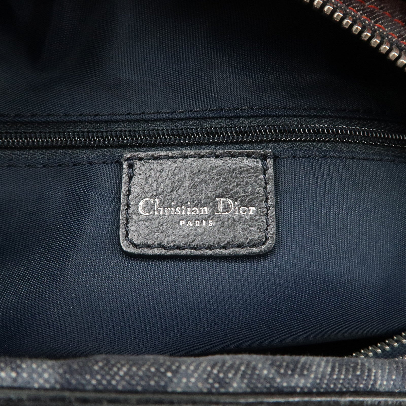 Christian Dior Flight Line Trotter Denim Leather Shoulder Bag