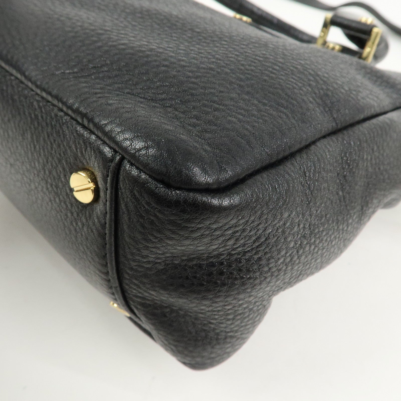 TORY BURCH Logo Leather 2way Hand Bag Black