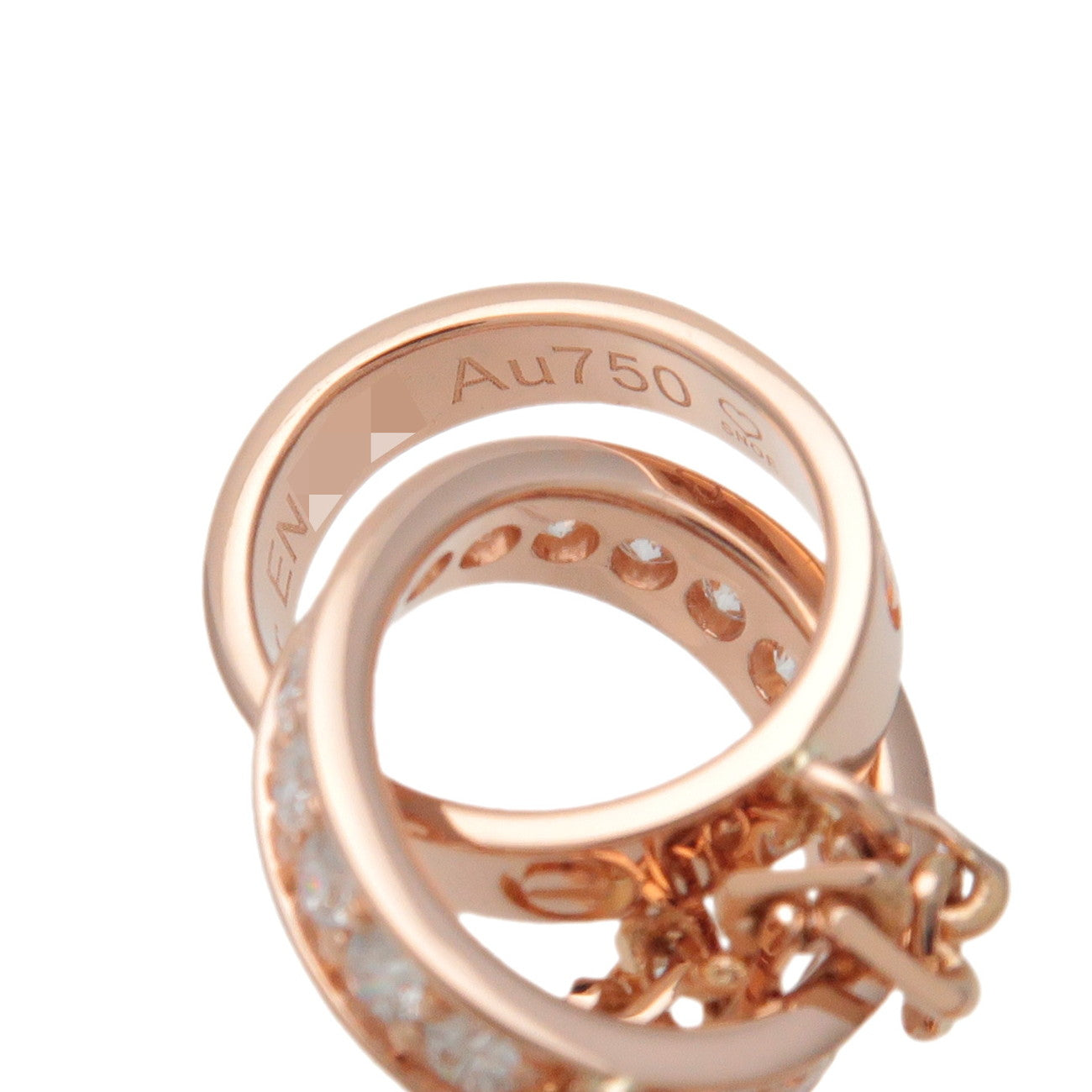 Cartier Baby Love Diamond Necklace K18 750PG Rose Gold