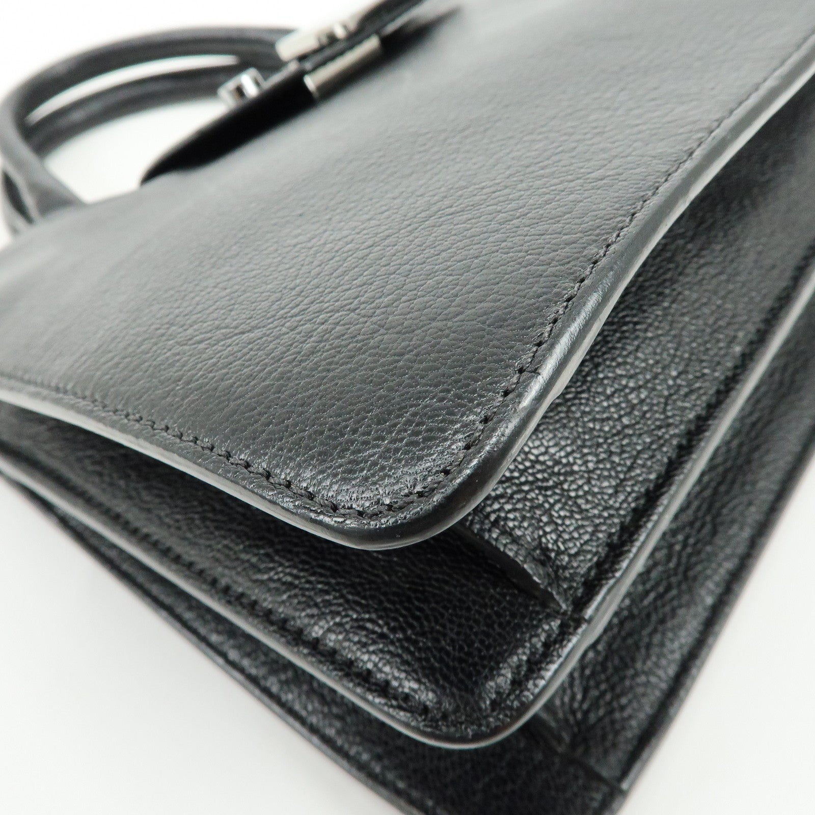 JIMMY CHOO Rebel Bag Leather Hand Bag Black