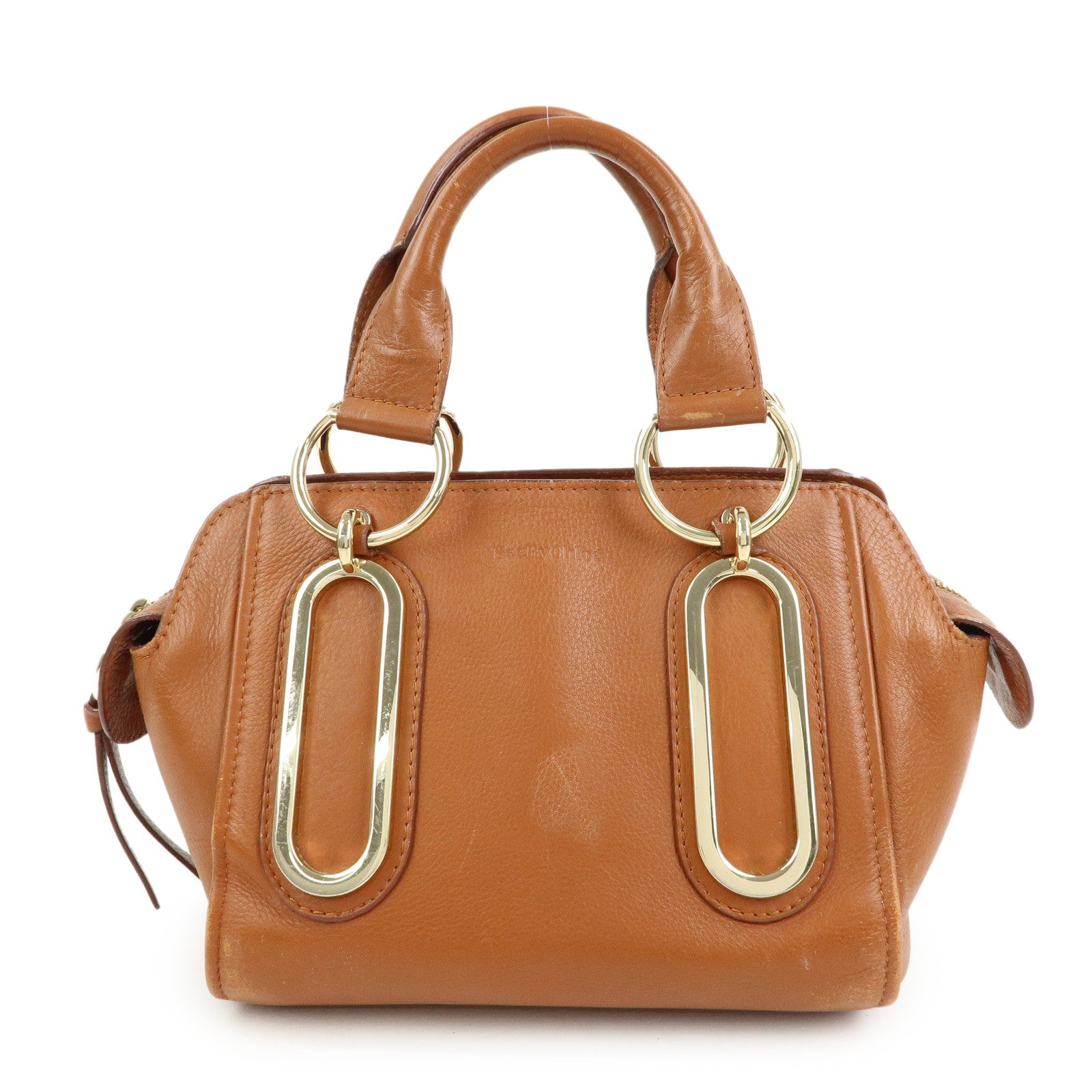 Chloe See by Chloe Page Leather 2Way Bag Hand Bag Brown