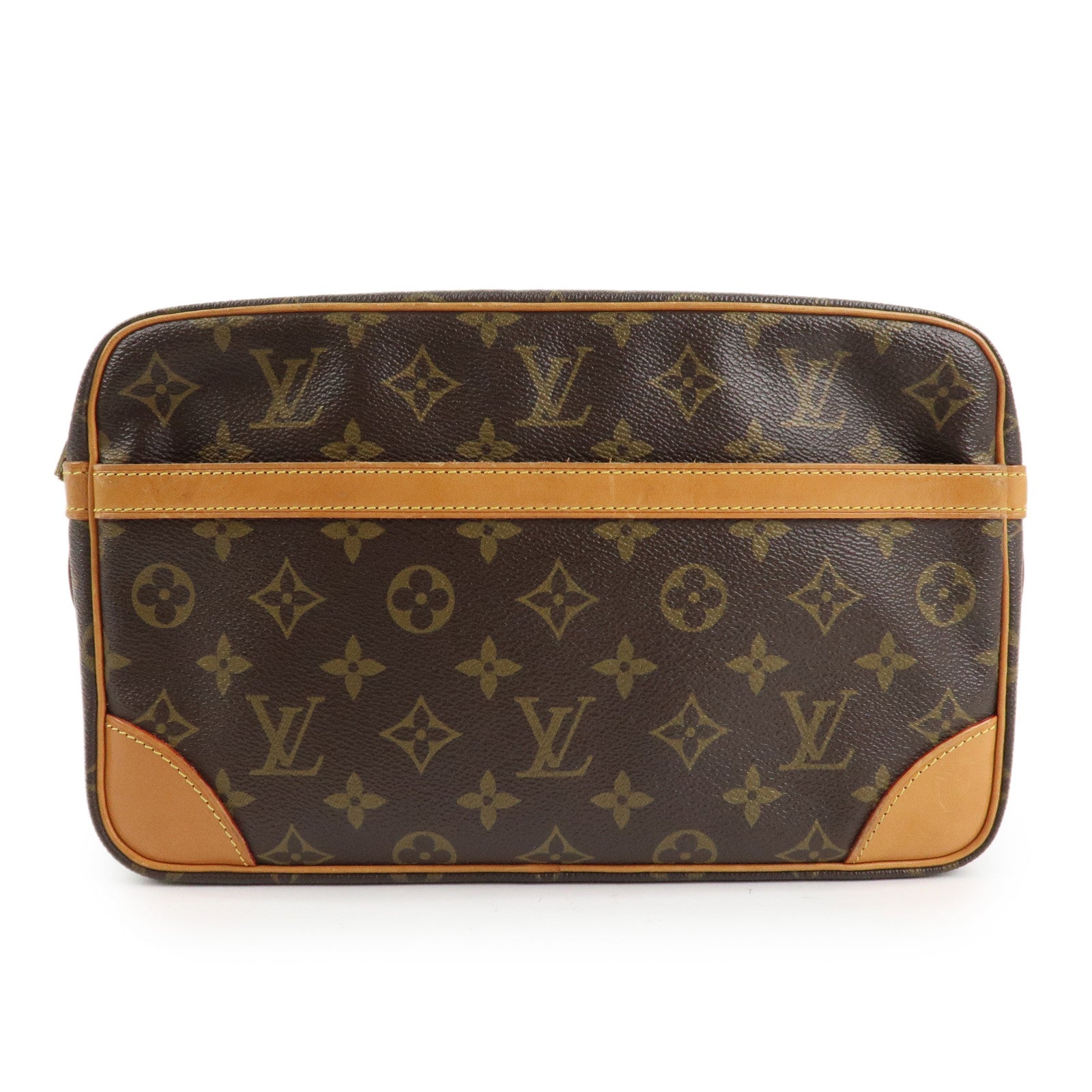 Louis Vuitton Monogram Compiegne 28 Pouch Clutch Bag Brown M51845 Used