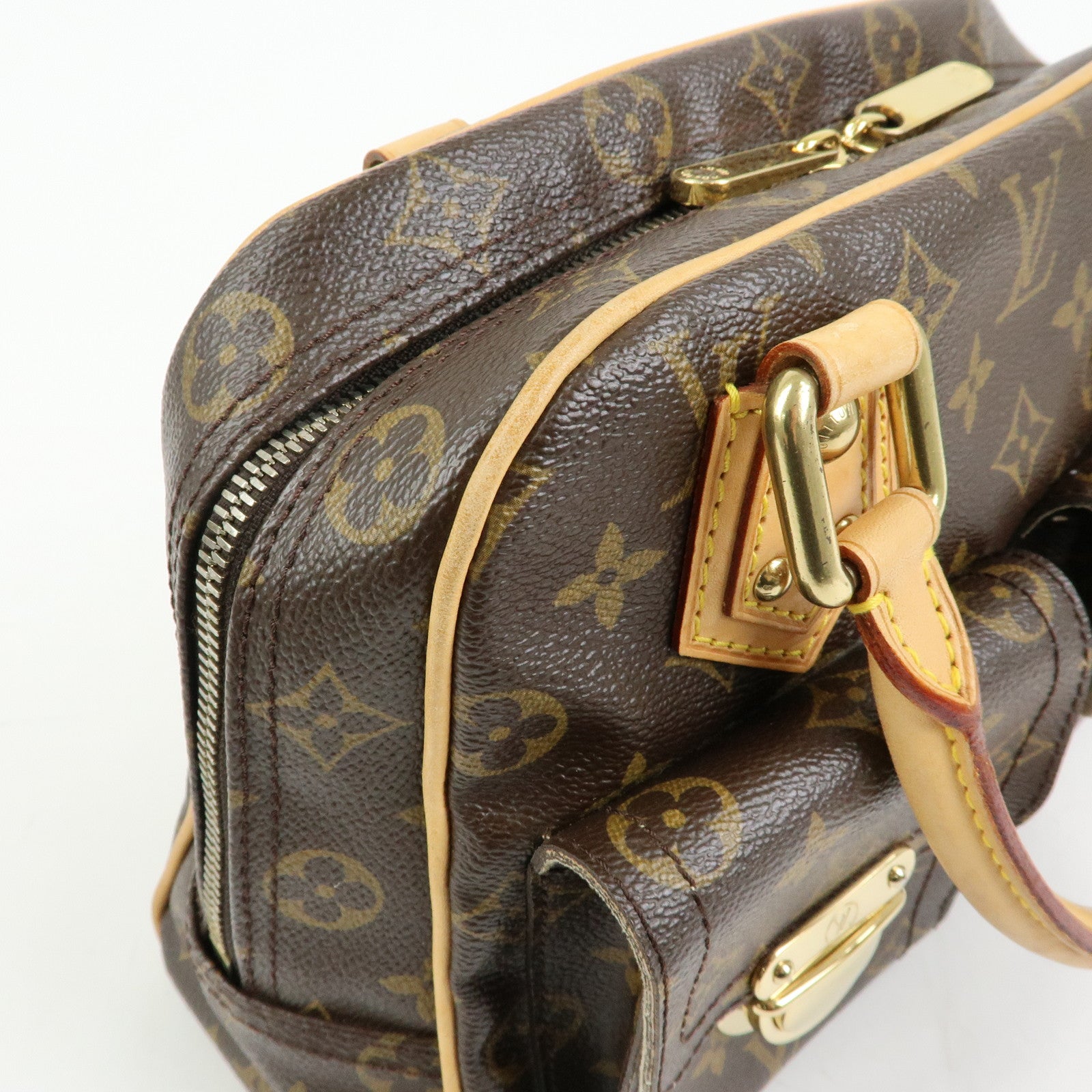 Louis Vuitton Monogram Manhattan PM Hand Bag Brown M40026