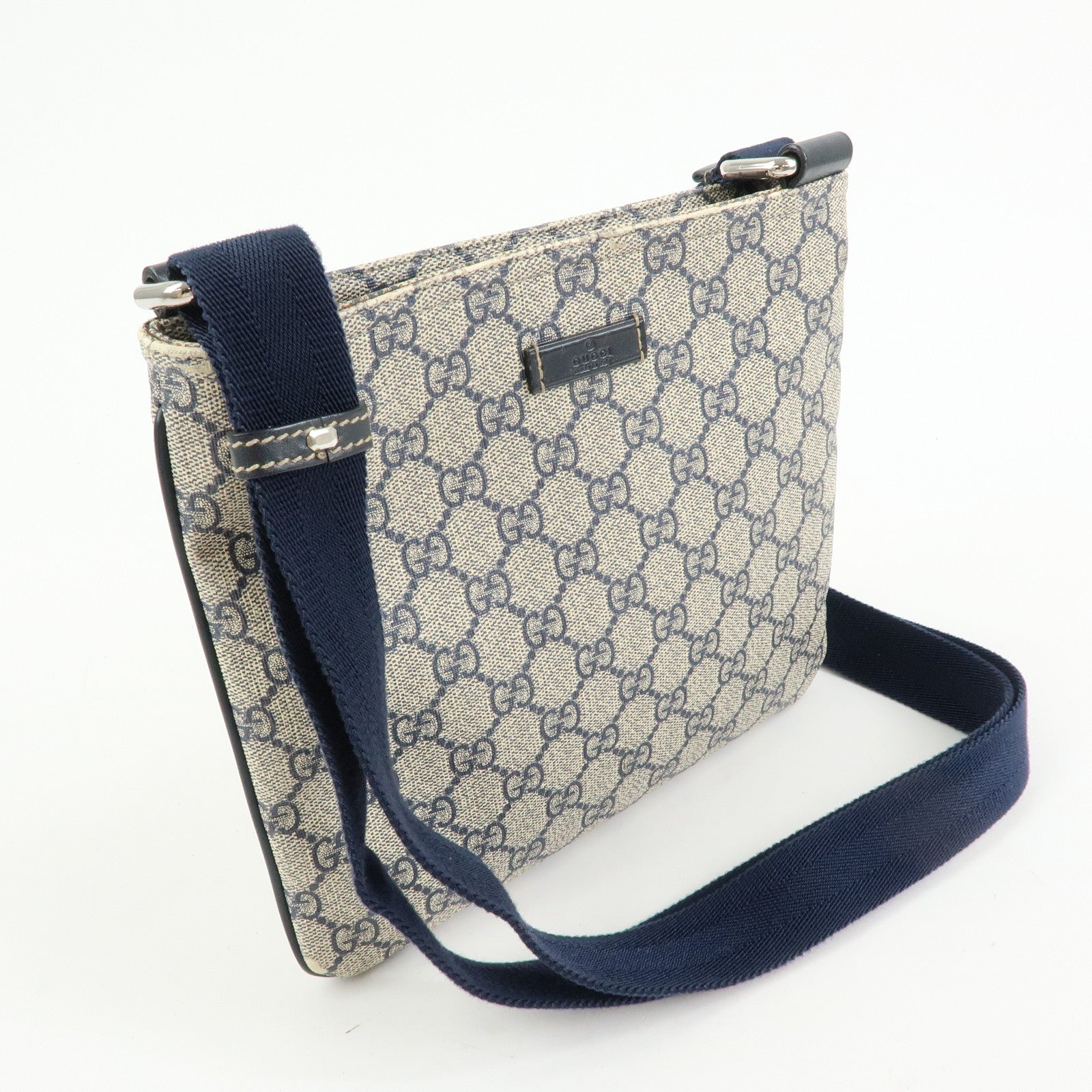 GUCCI GG Supreme Leather Shoulder Bag Crossbody Bag Beige 201538