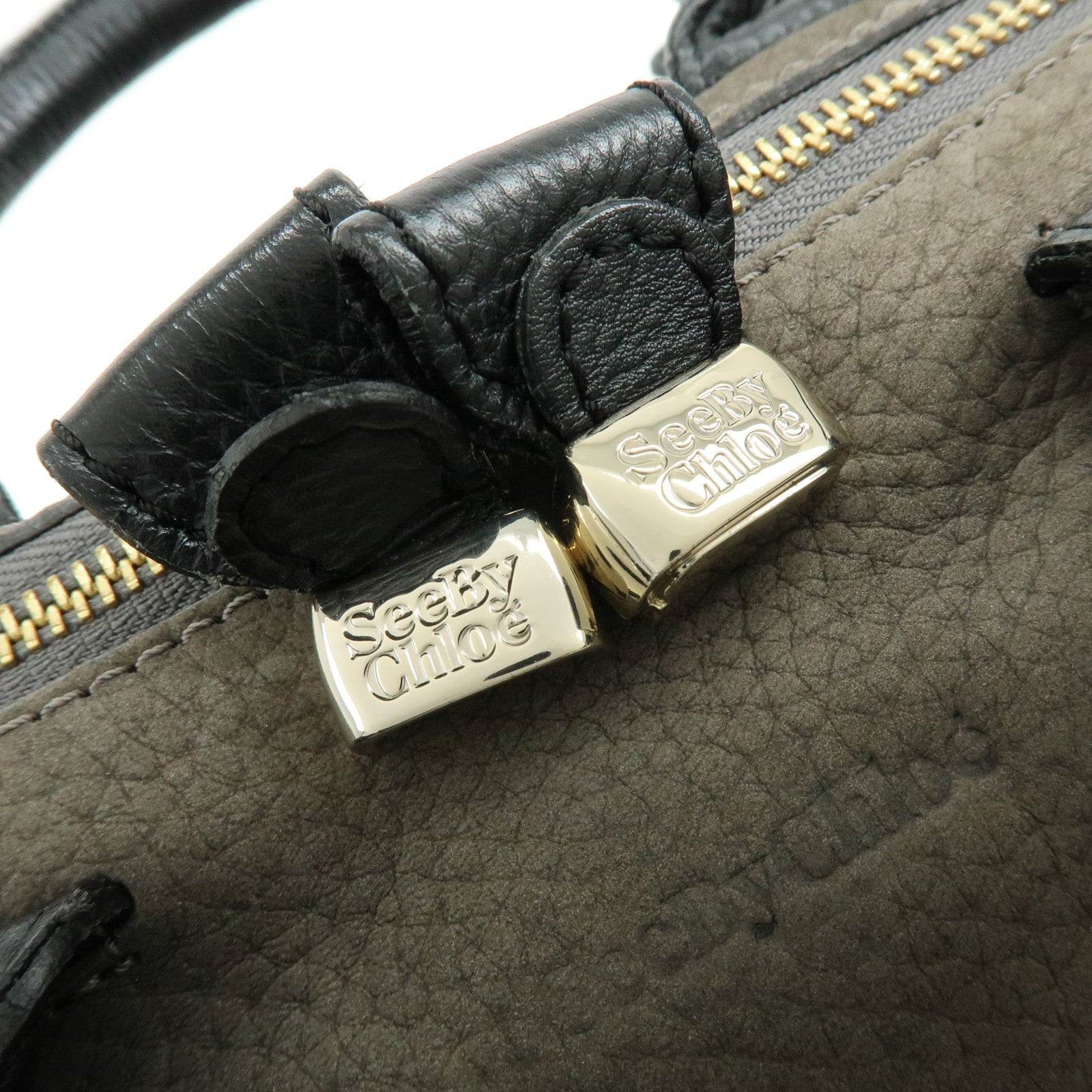 Chloe See By Chloe Suede Leather 2Way Shoulder Bag Hand Bag Gray