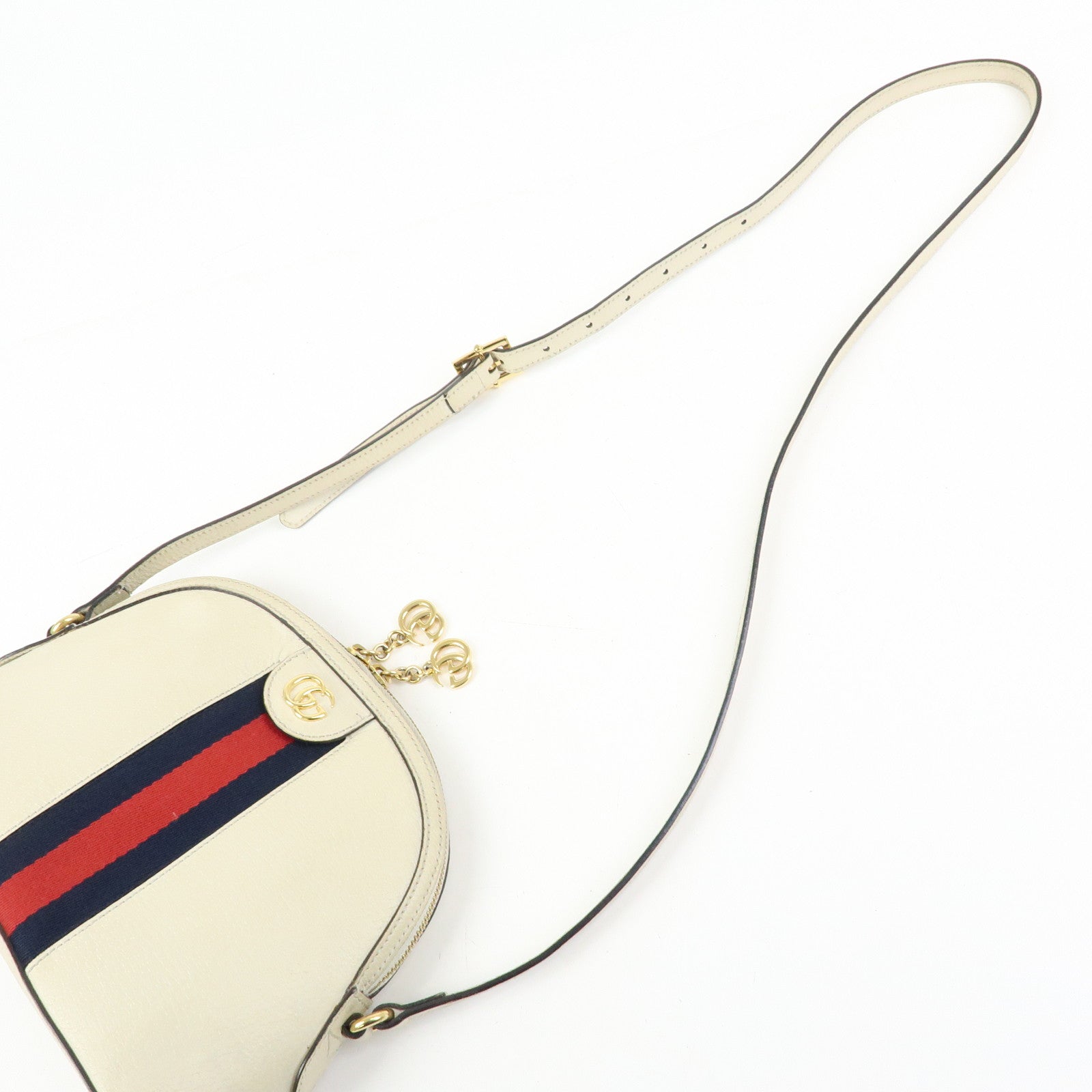 GUCCI Sherry Leather Shoulder Bag Crossbody Bag White 499621