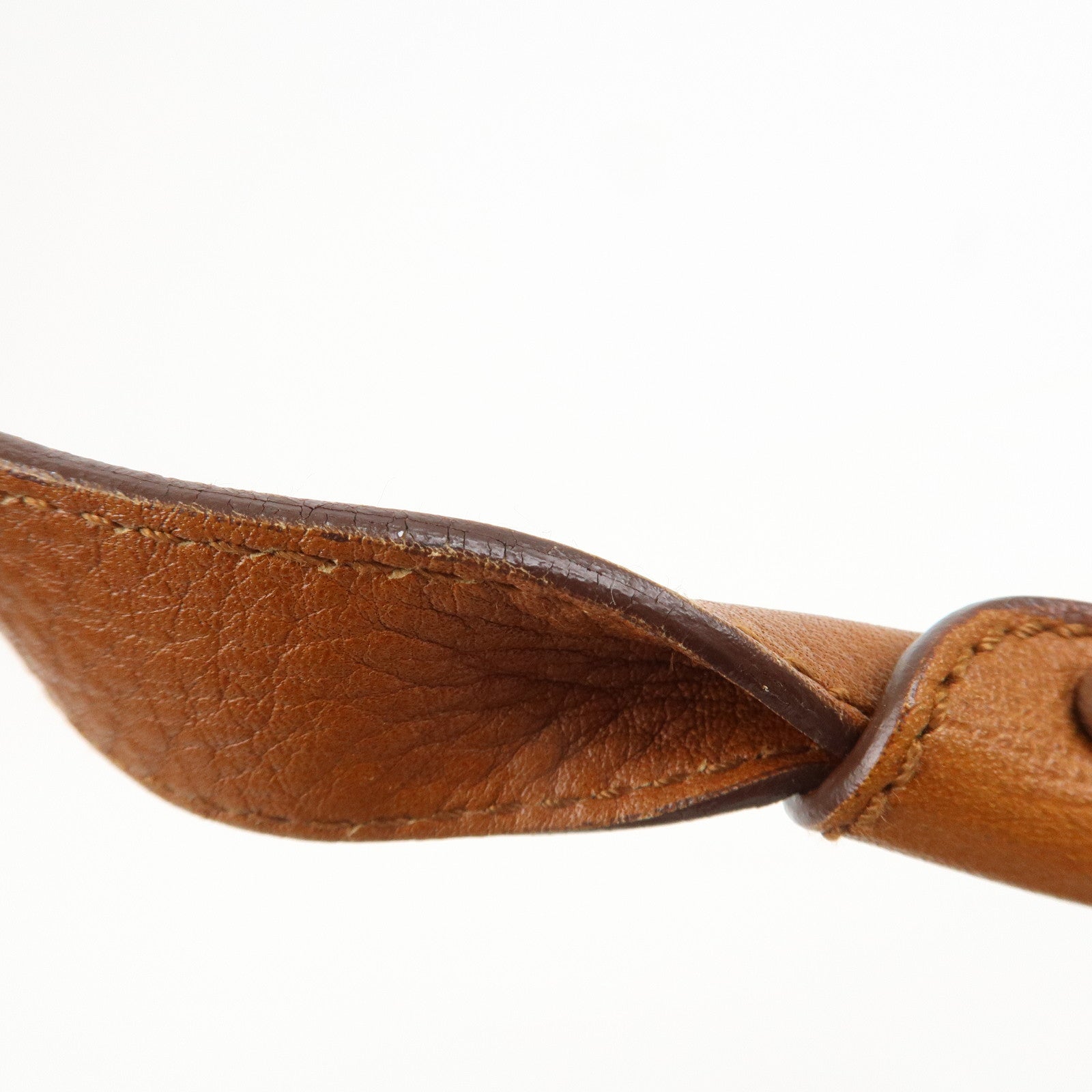 Ferragamo Gancini Leather Shoulder Bag Hand Bag Brown