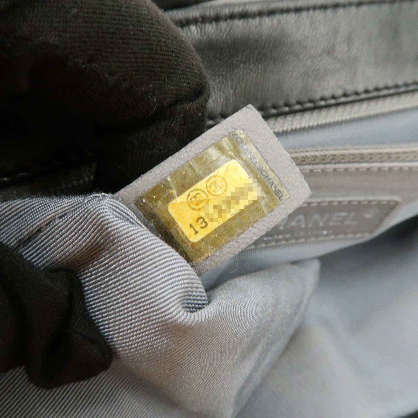 CHANEL Patent Leather Chain Shoulder Bag Hand Bag Black