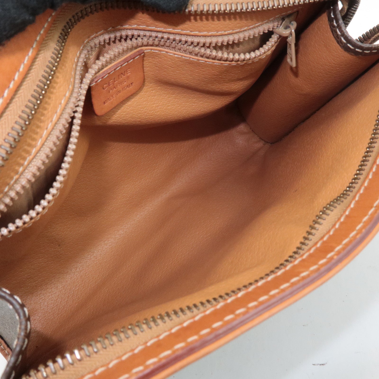 CELINE Macadam PVC Leather Clutch Bag Second Bag Brown