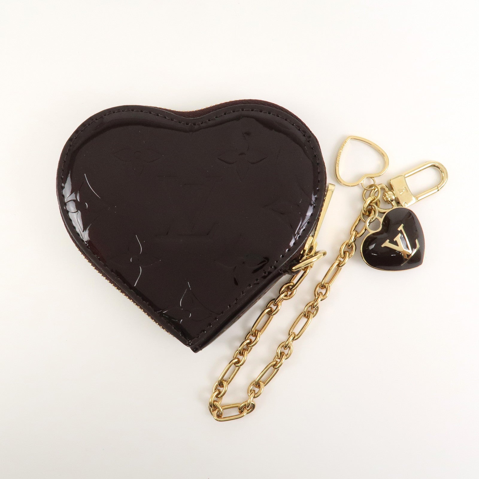 Louis Vuitton Monogram Vernis Porte Monnaie Coeur Amarante M93561