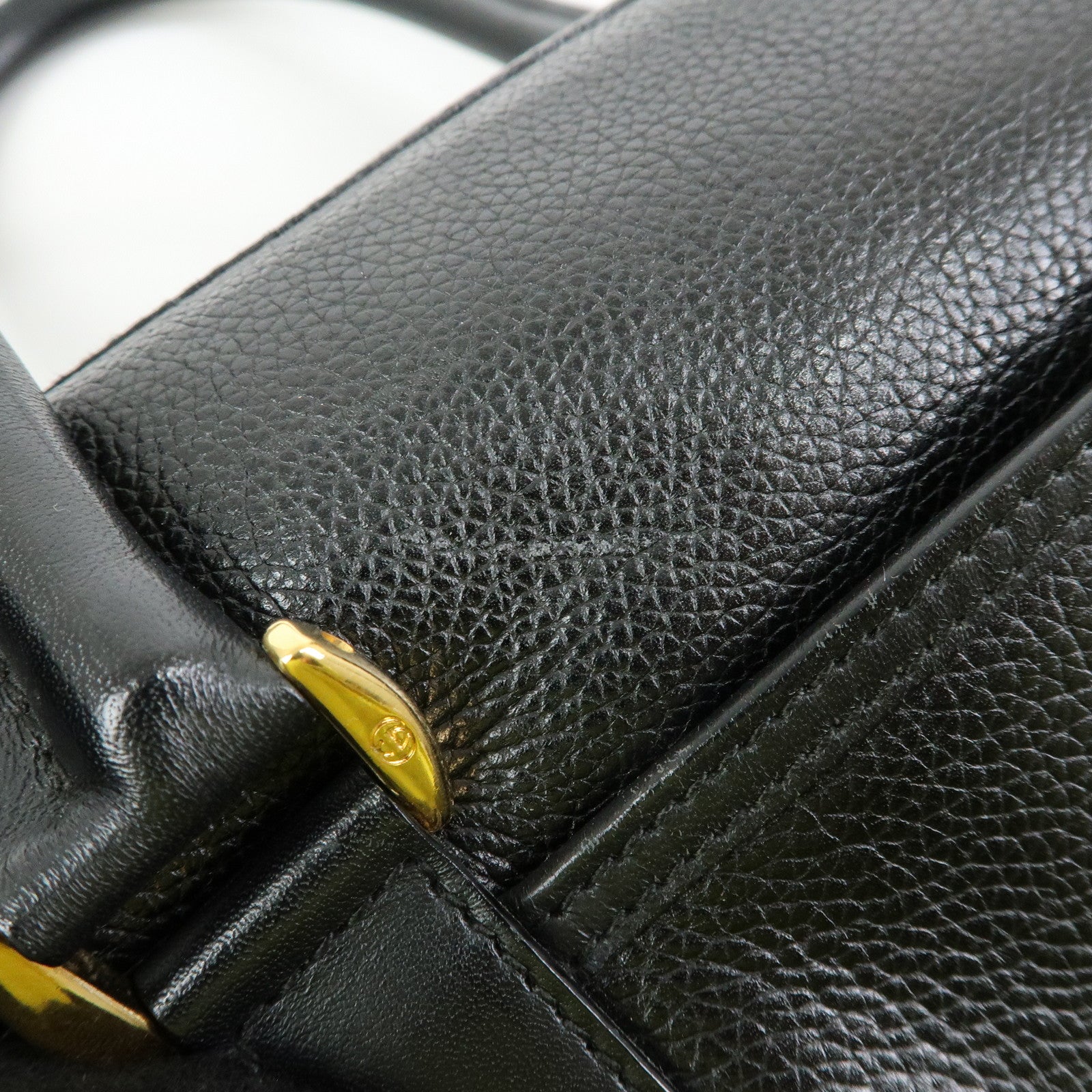 GUCCI Interlocking G Leather Boston Bag Hand Bag Black 000・58・0093