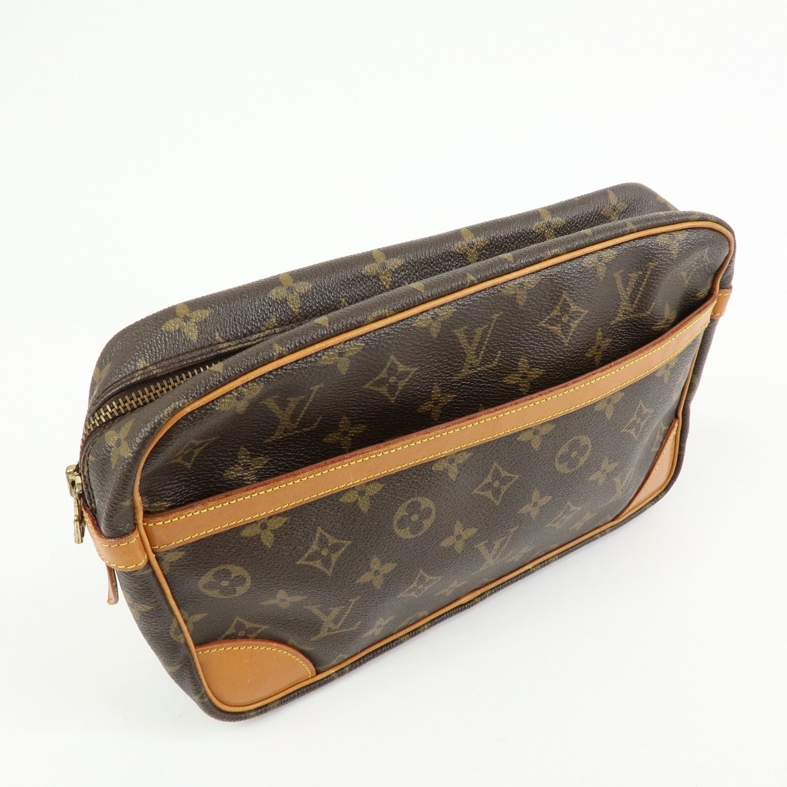 Louis Vuitton Monogram Compiegne 28 Pouch Clutch Bag Brown M51845