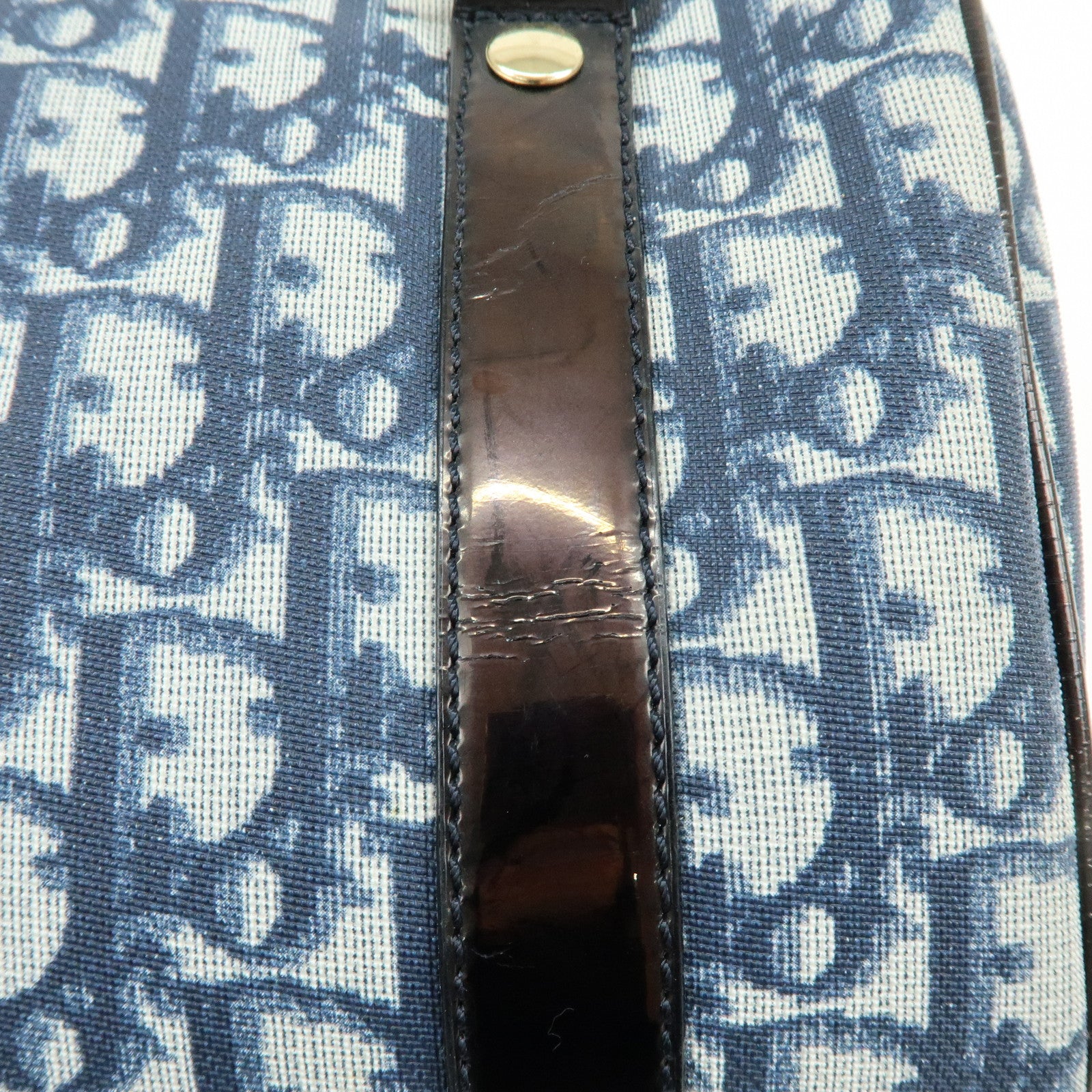 Christian Dior Trotter PVC Canvas Patent Leather Mini Boston Bag