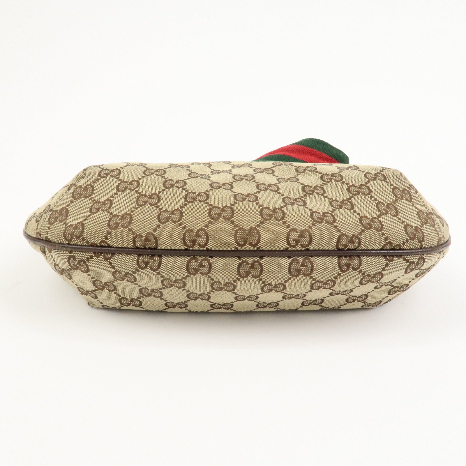 GUCCI Sherry GG Canvas Leather Shoulder Bag Beige Brown 181092