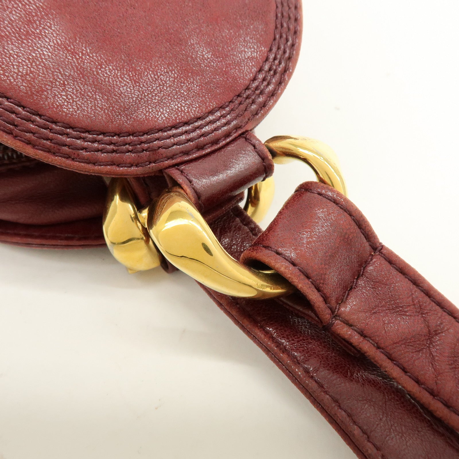 LOEWE Anagram Leather Shoulder Bag Crossbody Bag Bordeaux