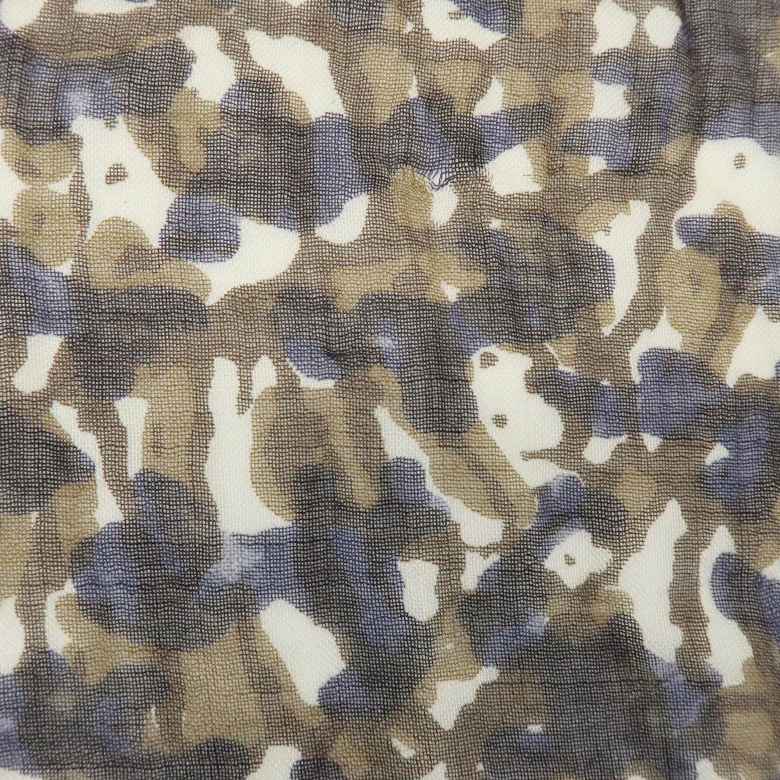 Louis Vuitton Cashmere Silk Scarf Shawl Camouflage Khaki M75136