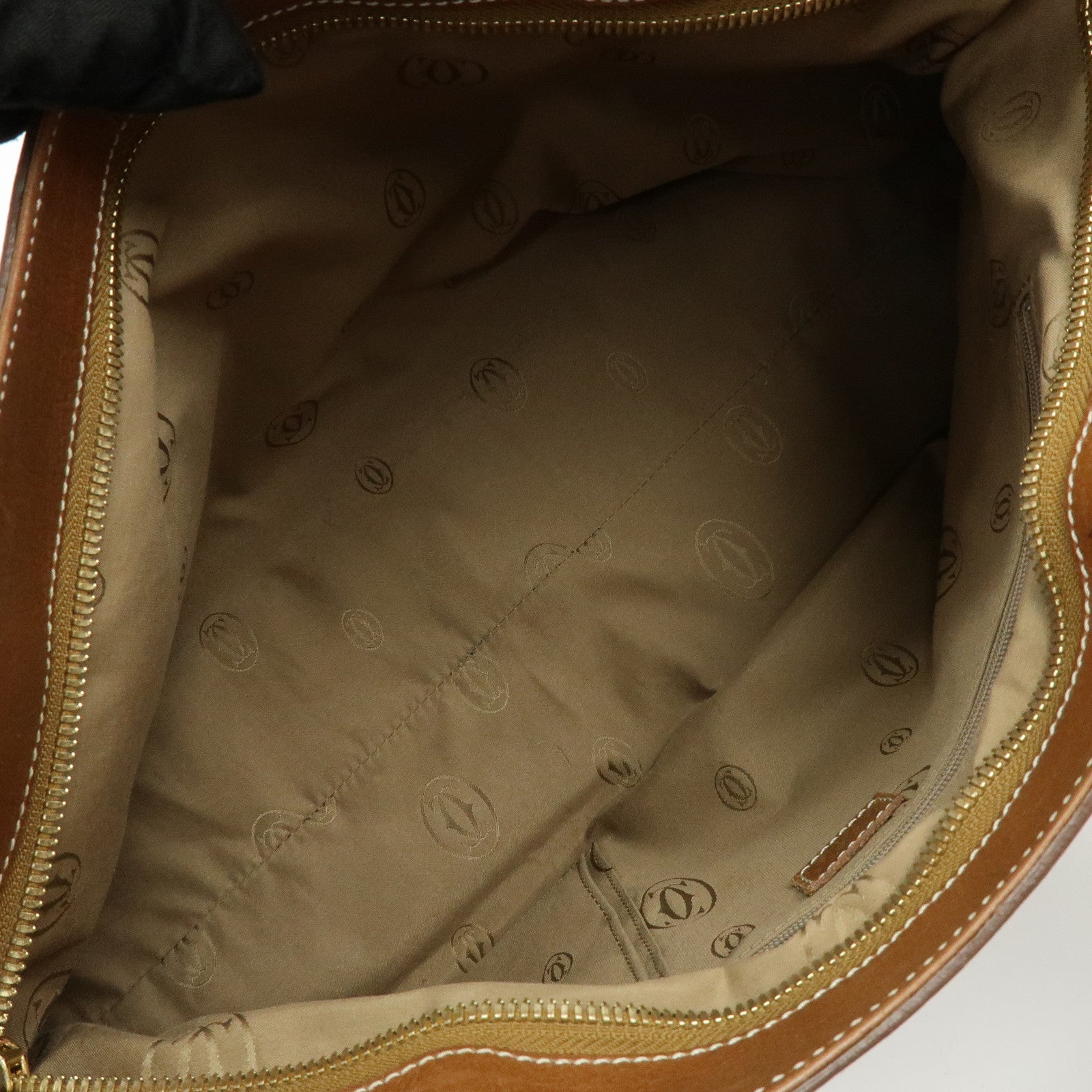 Cartier Marcello de Cartier Leather Hand Bag Tote Bag Brown