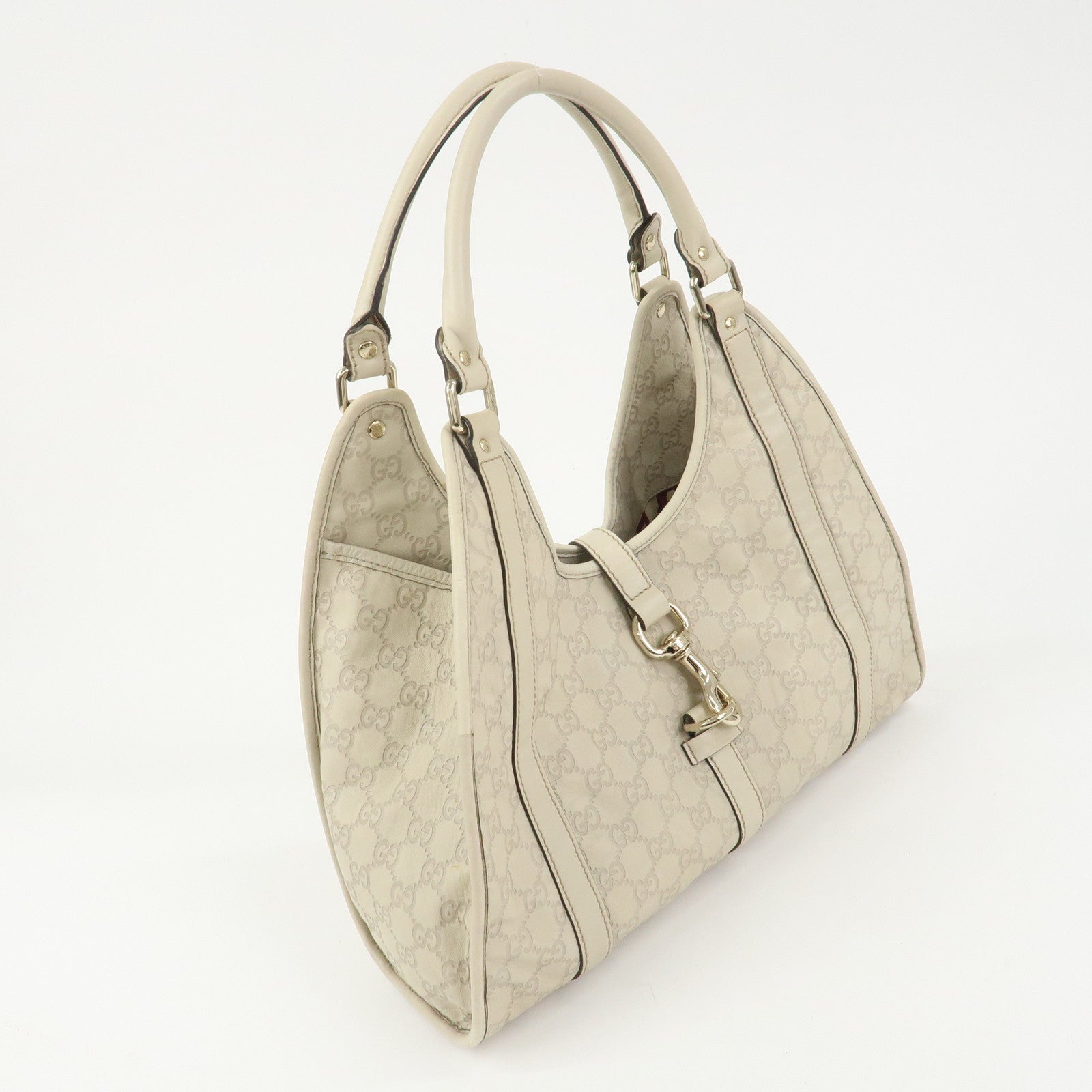 GUCCI Guccissima Leather Shoulder Bag Hand Bag Ivory 203494