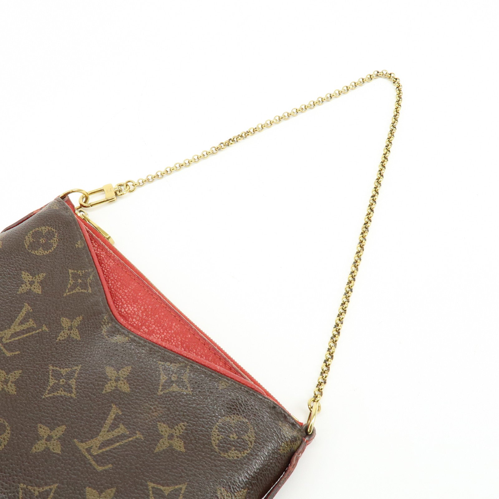 Louis Vuitton Monogram Pallas Clutch 2Way Bag Cerise M41638