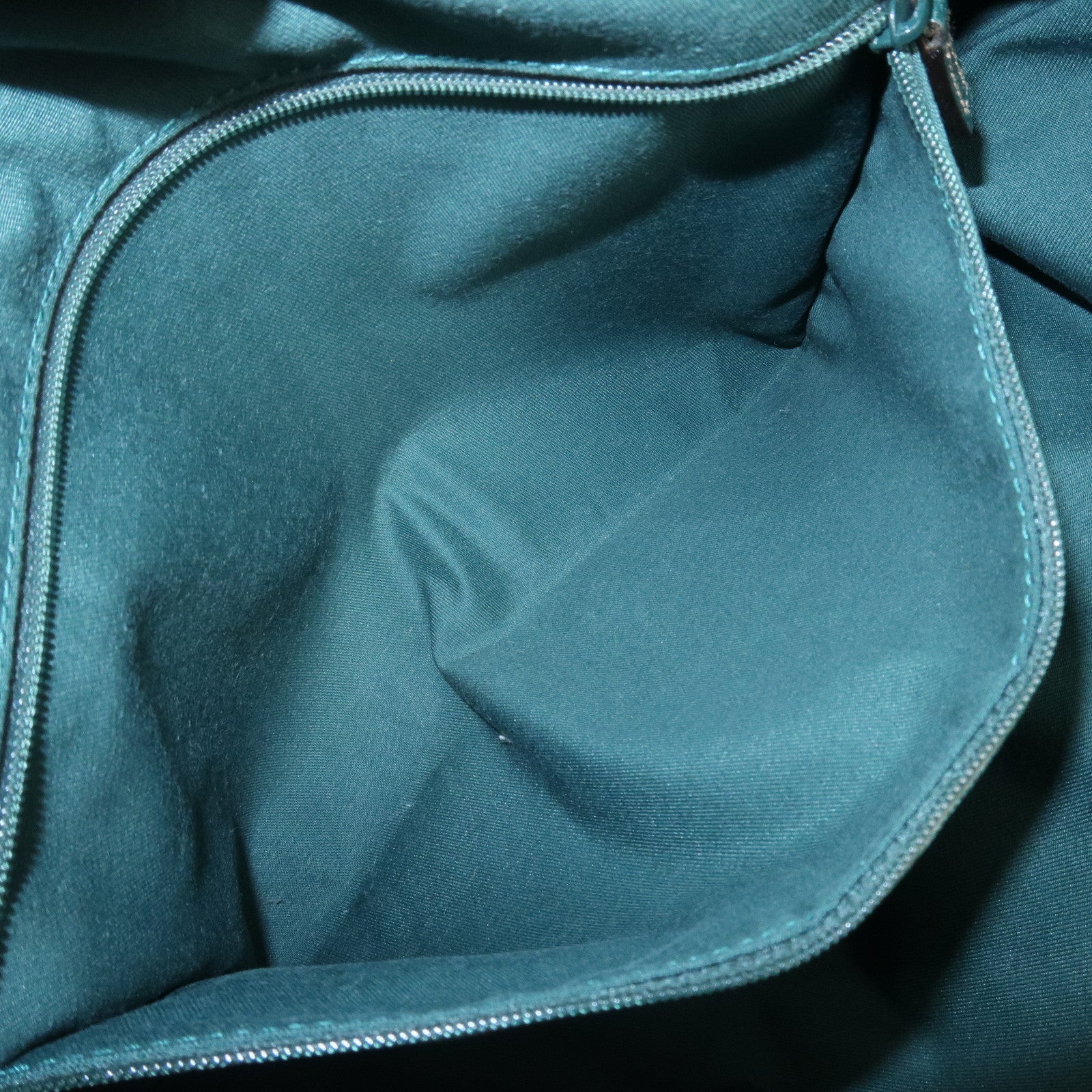 GUCCI Abbey GG Canvas Leather Tote Bag Beige Dark Green 141470