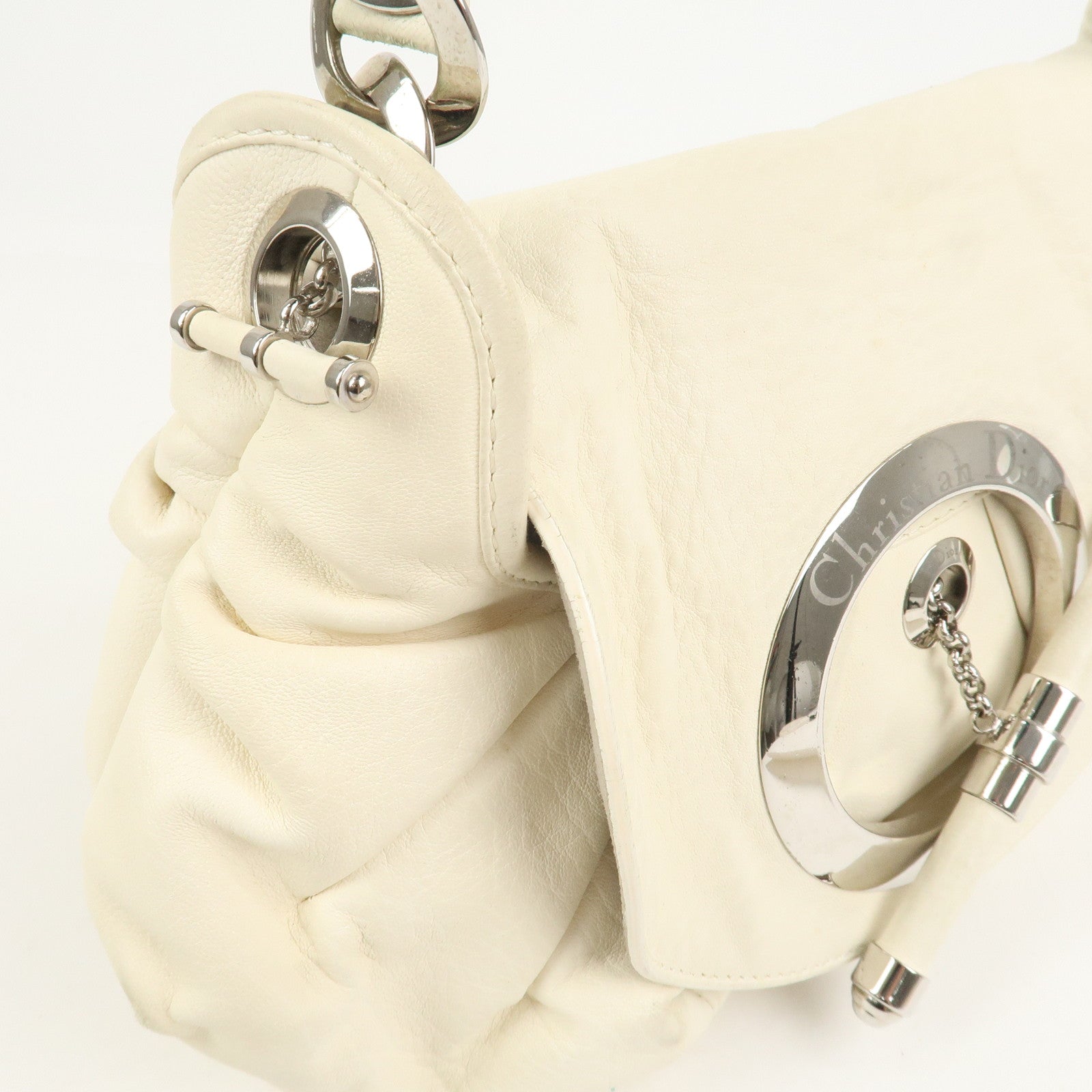 Christian Dior Jazz Club Logo Leather Hand Bag Chain Shoulder Bag