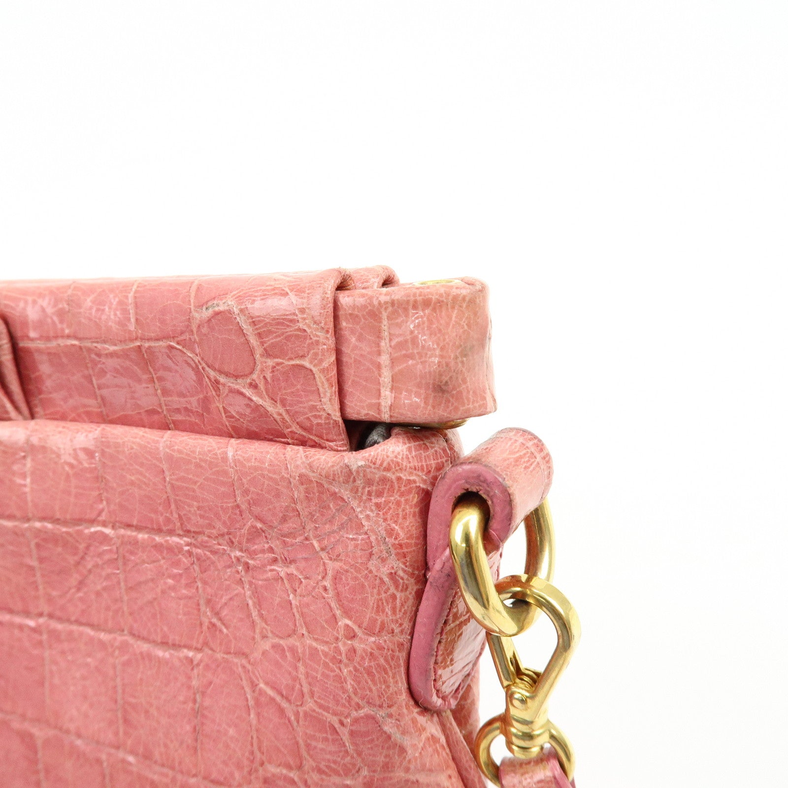 MIU MIU Embossed Leather Shoulder Bag Crossbody Bag Pink