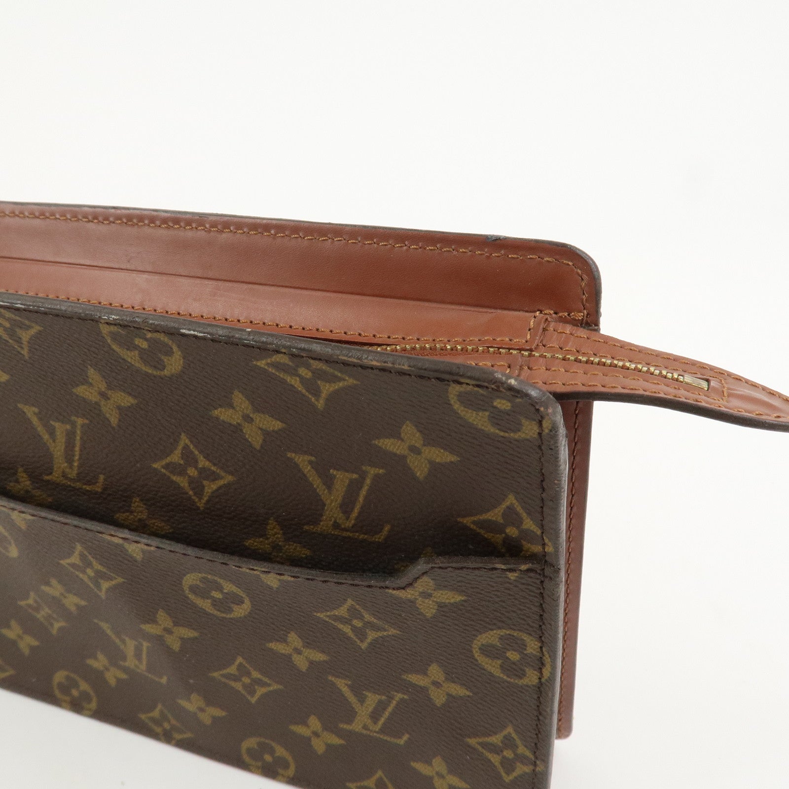 Louis Vuitton Monogram Pochette Homme Clutch Bag Brown M51795