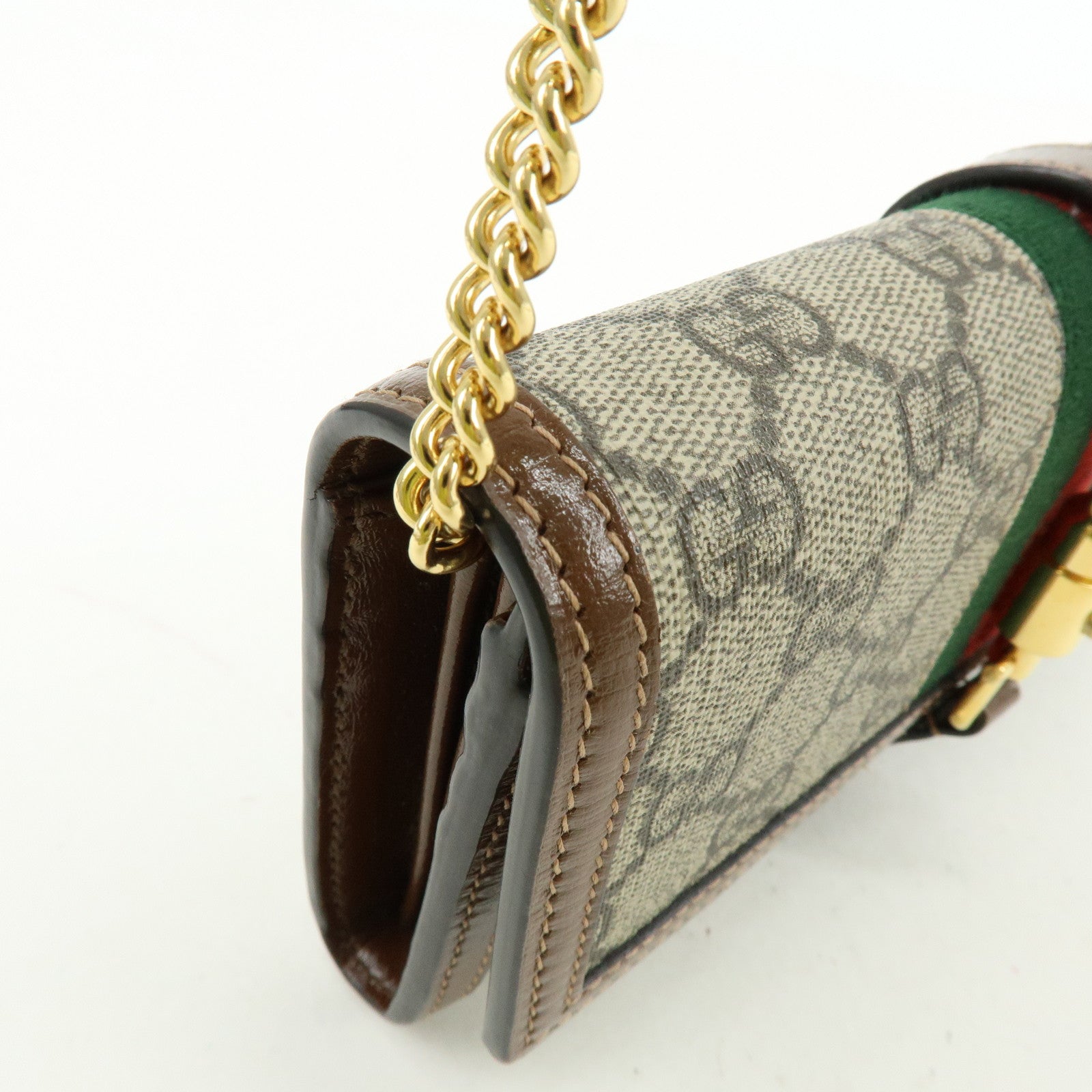 GUCCI Jackie 1961 Sherry Leather Chain Wallet Beige 652681.0416