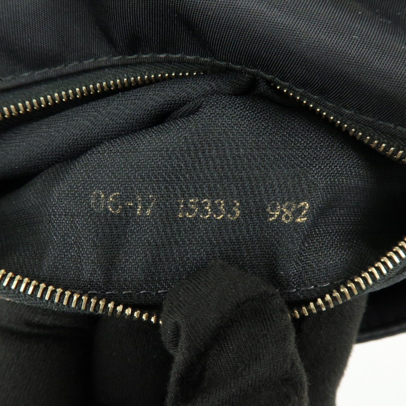 FENDI Nylon Leather Hand Bag Shoulder Bag Black 15333