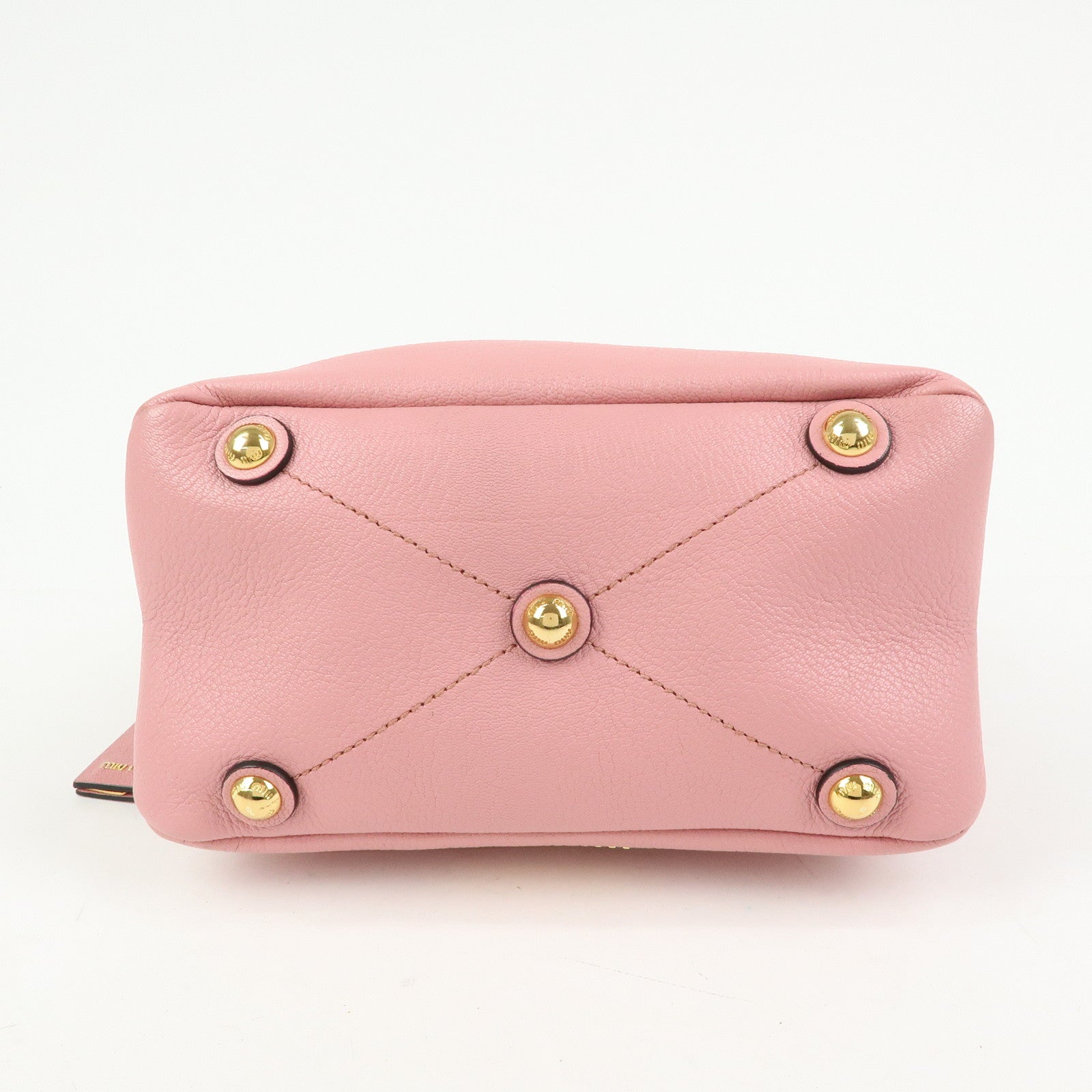 MIU MIU Madras Leather 2Way Bag Hand Bag Shoulder Bag Pink