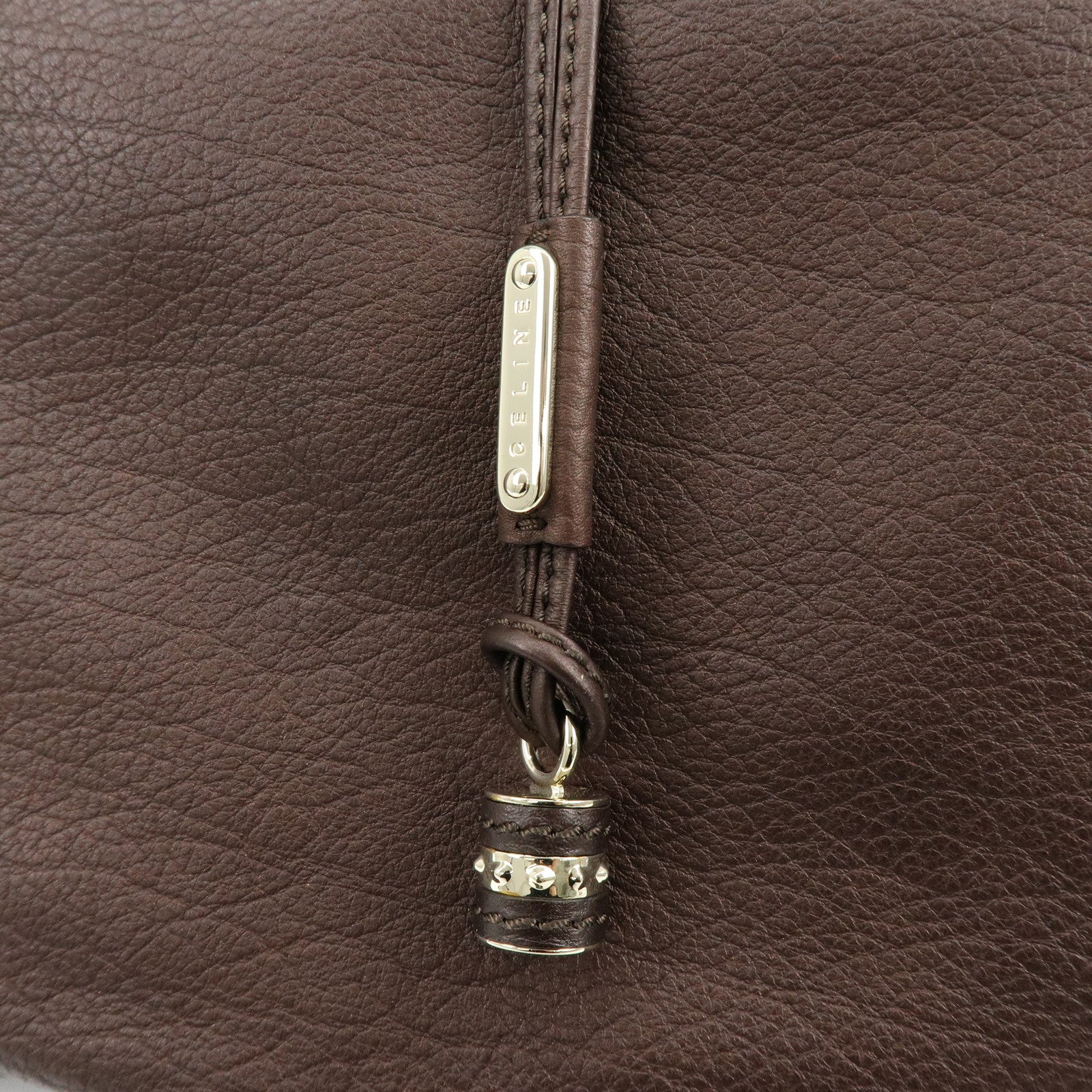 CELINE Leather Bittersweet Shoulder Bag Hand Bag Bronze